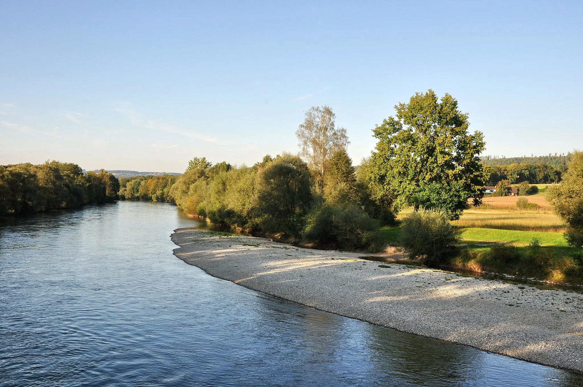 Photo showing: Reuss, Lunnern in Obfelden (Switzerland)