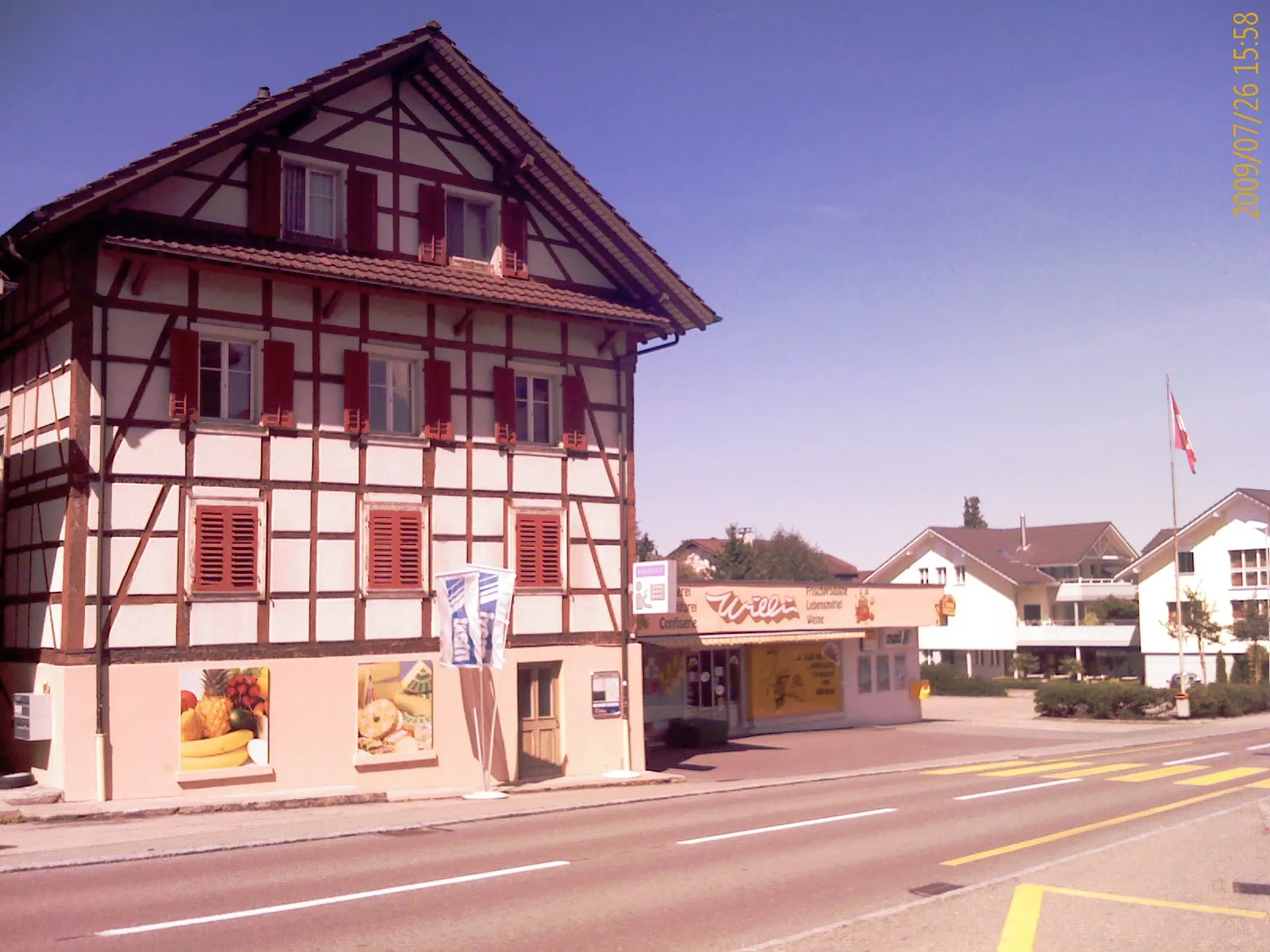 Photo showing: Timber framing house at Hellbühl, municipalitiy of Neuenkirch, canton of Luzern, Switzerland