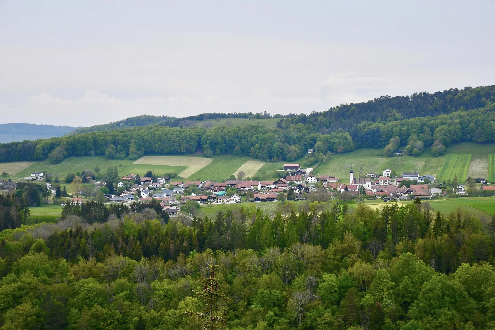Photo showing: Vue sur la commune de Movelier (JU), Suisse.