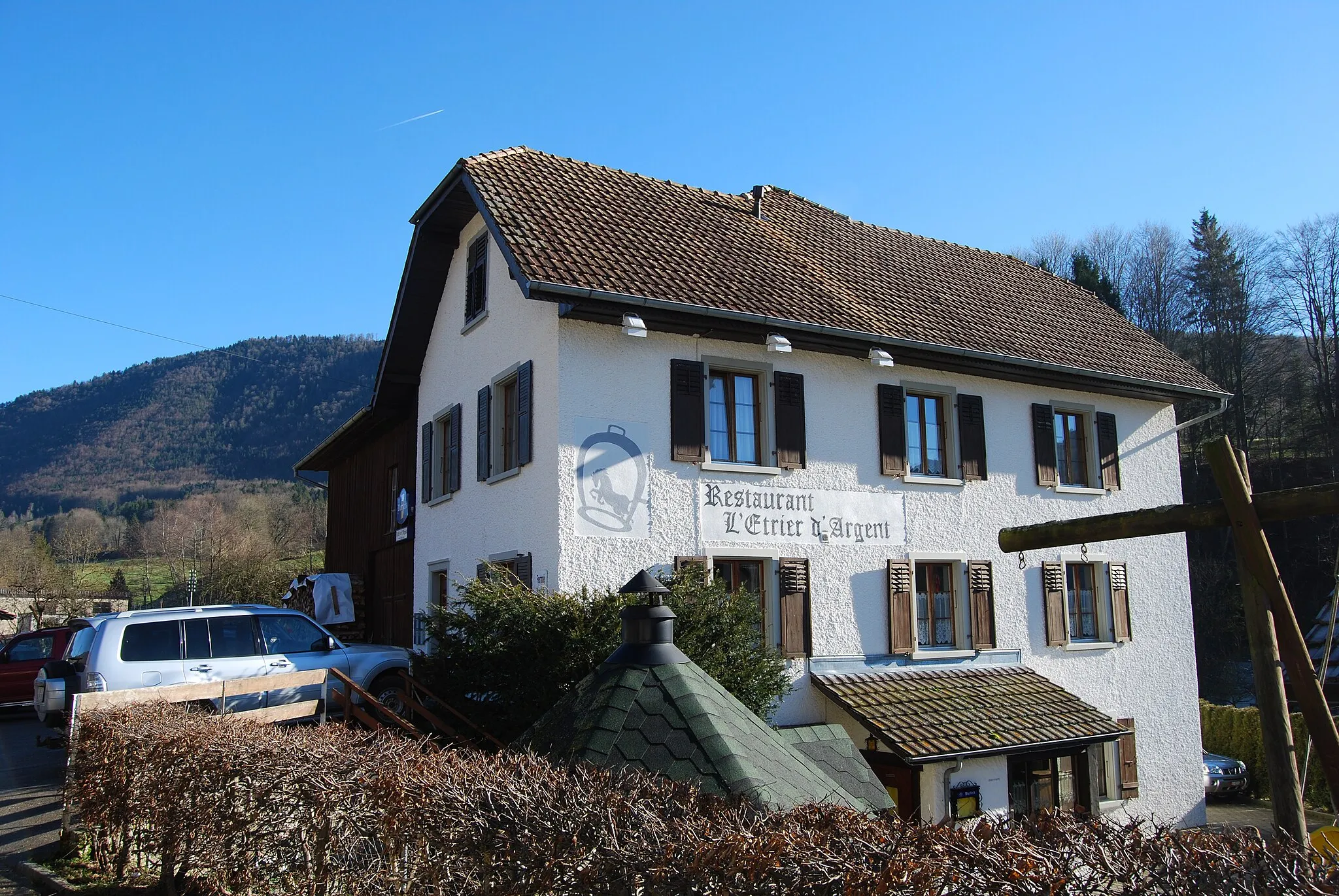 Photo showing: Restaurant L'Etrier d'Argent at Corcelles, canton of Bern, Switzerland