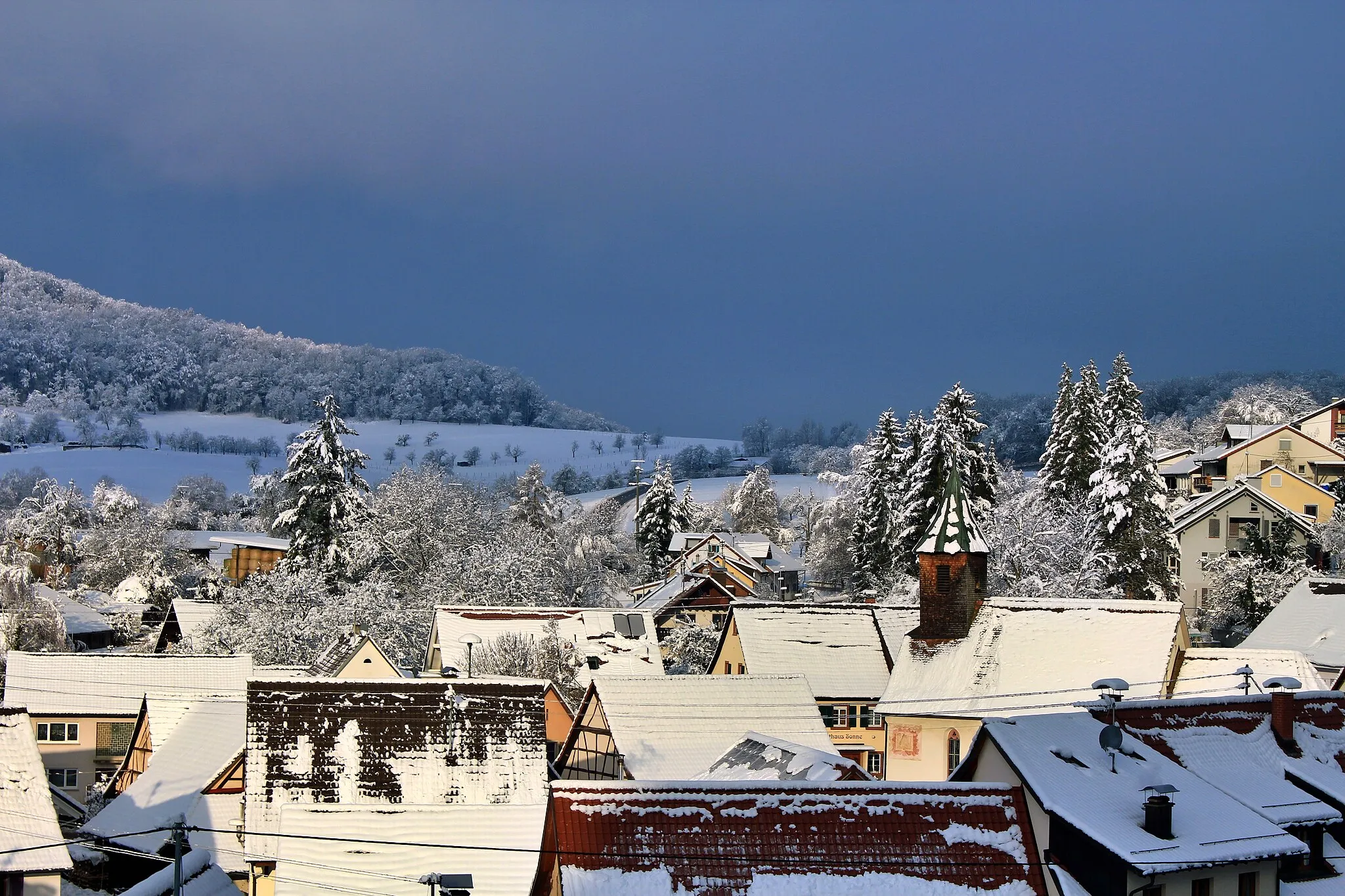Photo showing: The village of Riedlingen in the winter