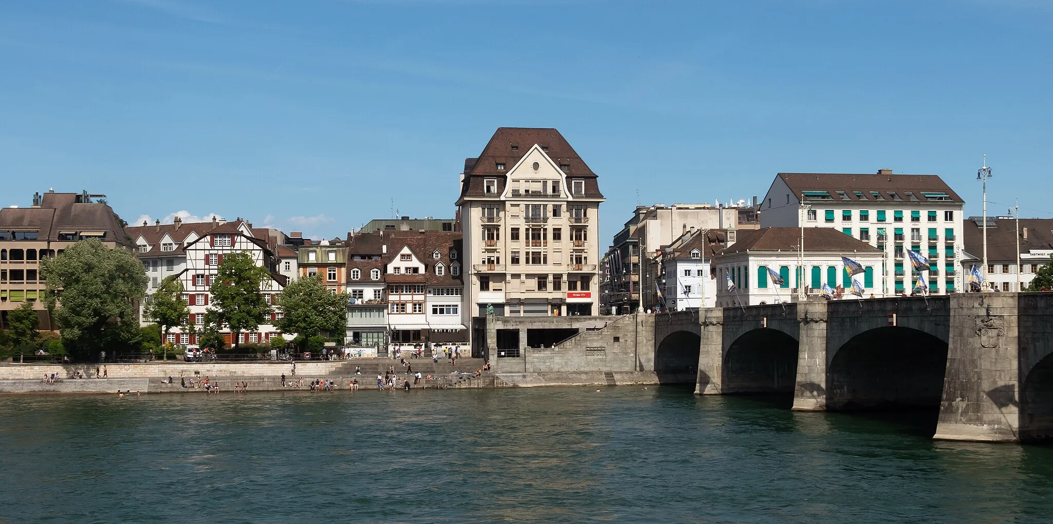 Photo showing: Basel, Kleinbasel from Les Trois Rois
