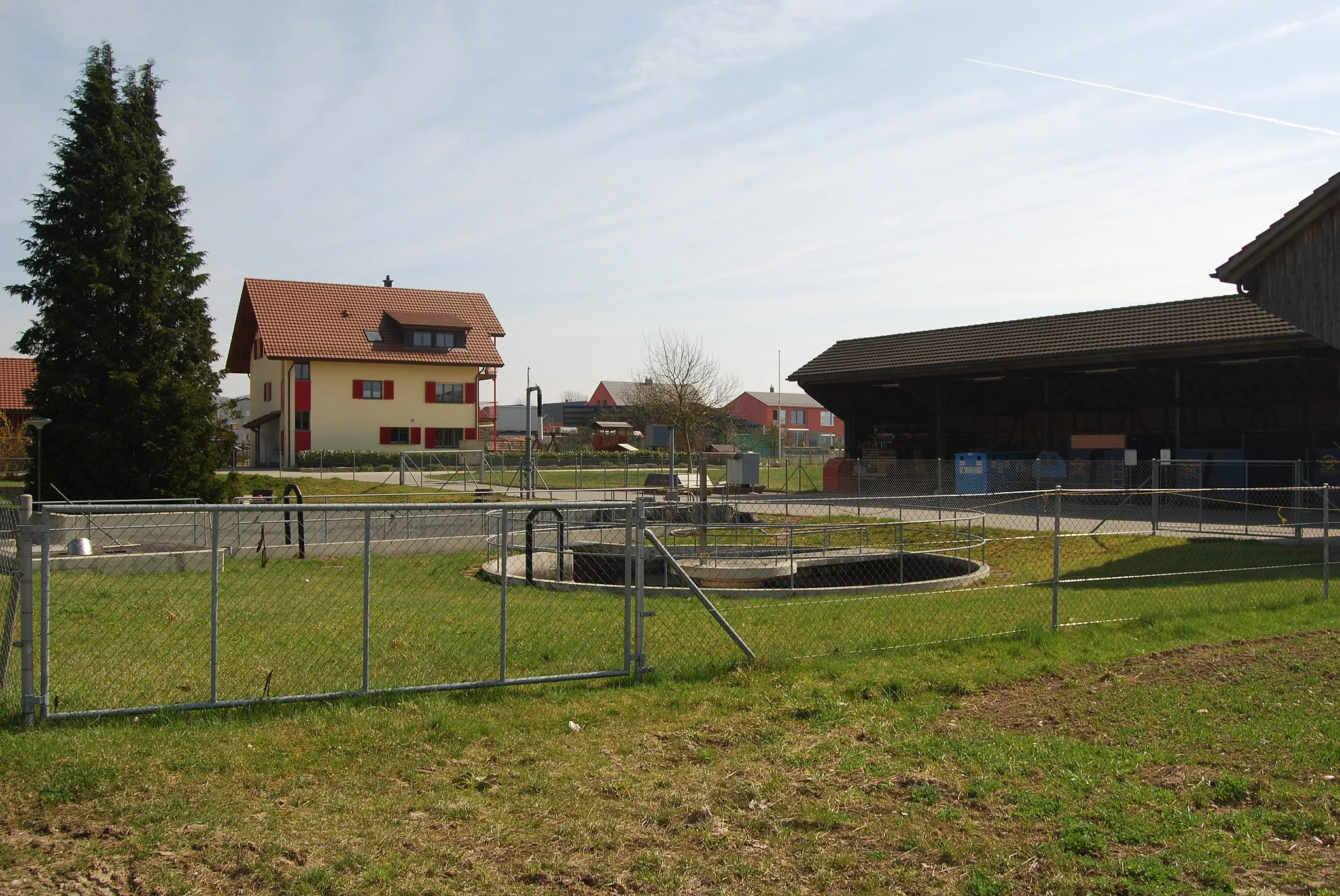 Photo showing: Wastewater treatment plant of Rafz, canton of Zürich, Switzerland