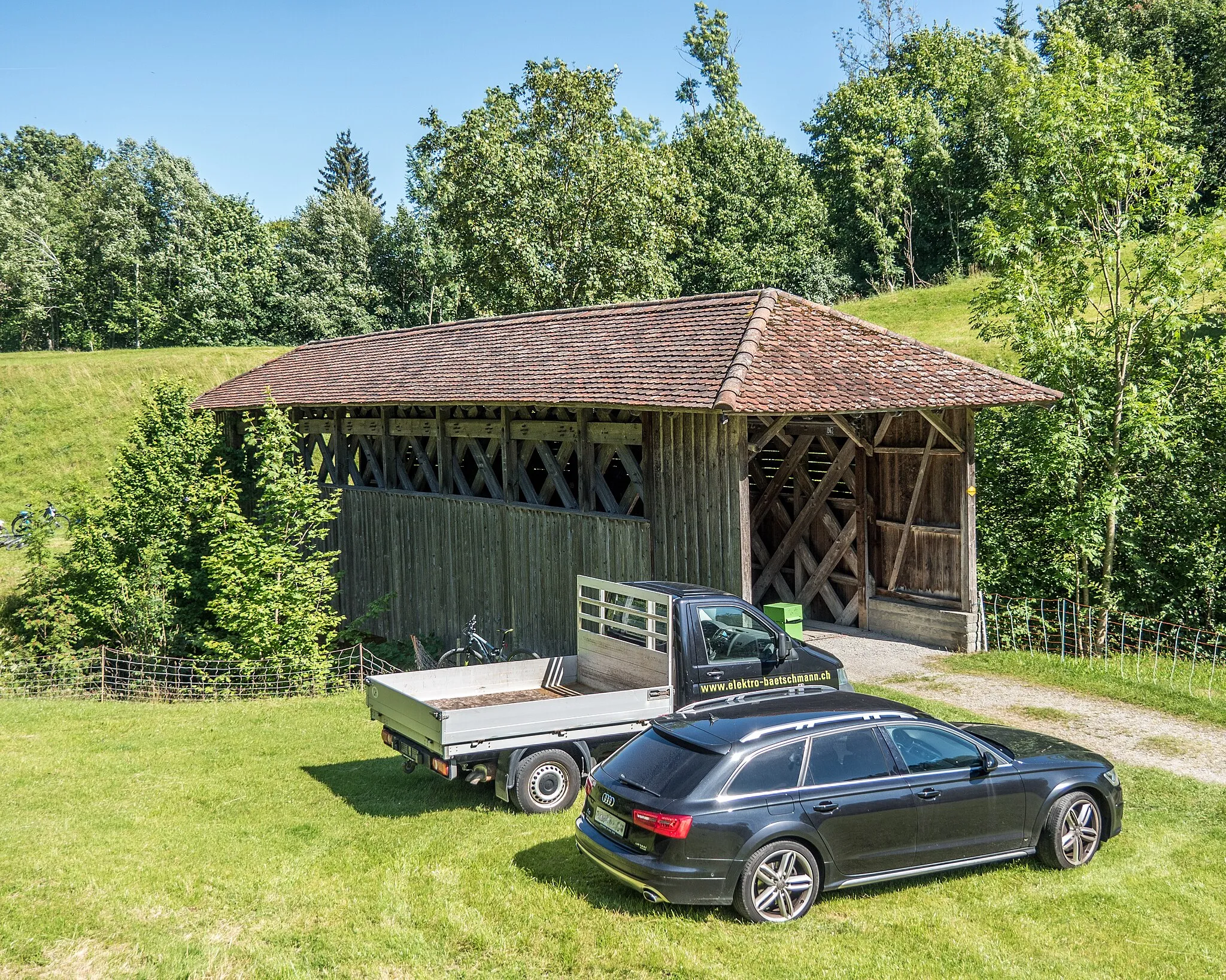 Photo showing: Covered Wooden Road Bridge over the Rotbach, Haslen, Canton of Appenzell Innerrhoden – Teufen, Canton of Appenzell Ausserrhoden, Switzerland