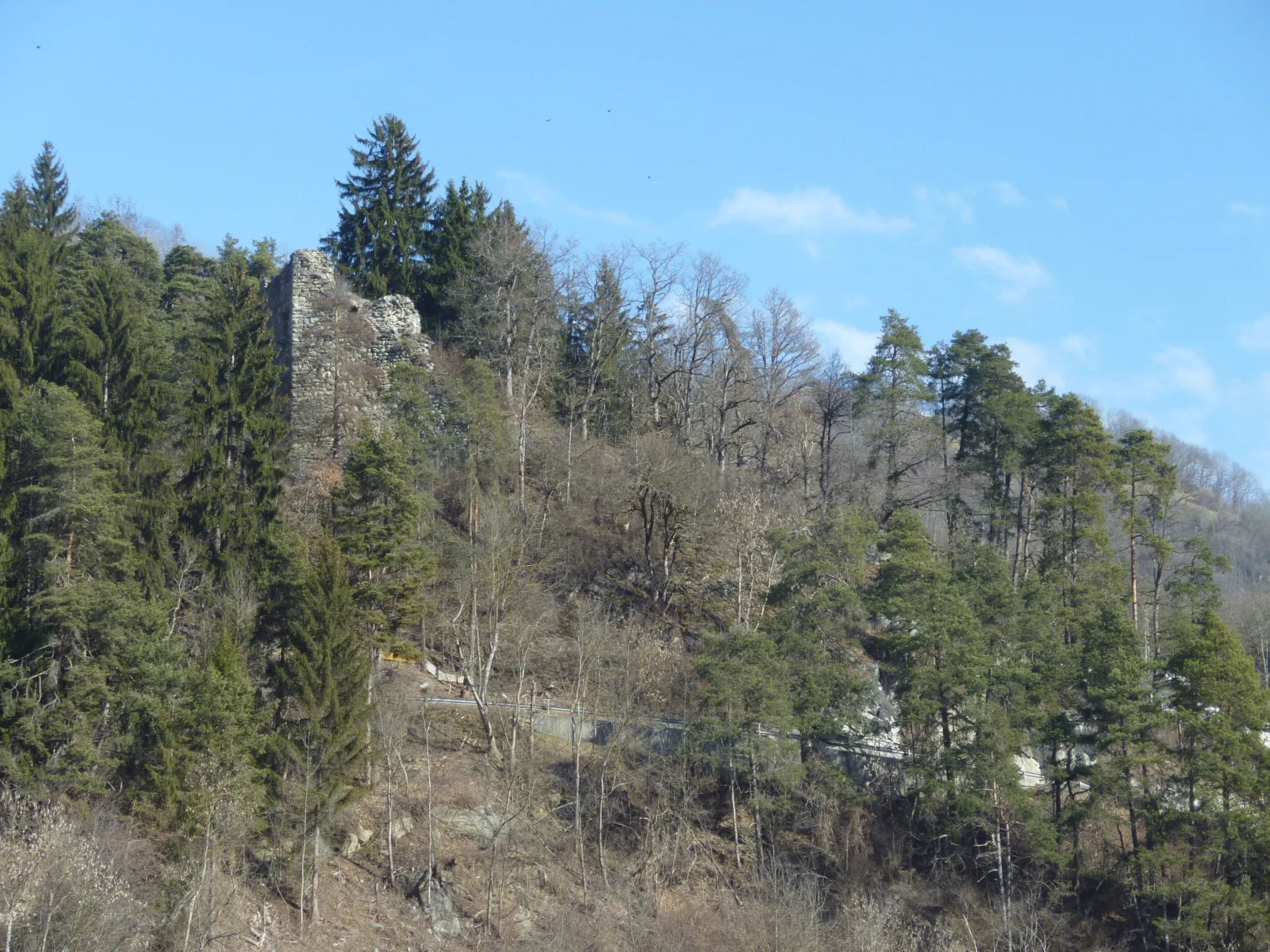 Photo showing: Lage Grünecks oberhalb der Strasse nach Ruschein