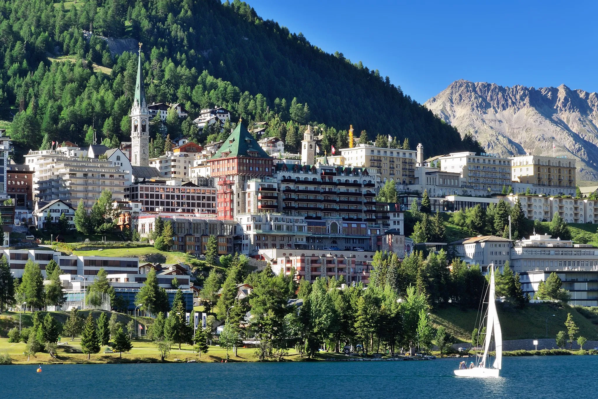 Photo showing: St. Moritz, from the lake