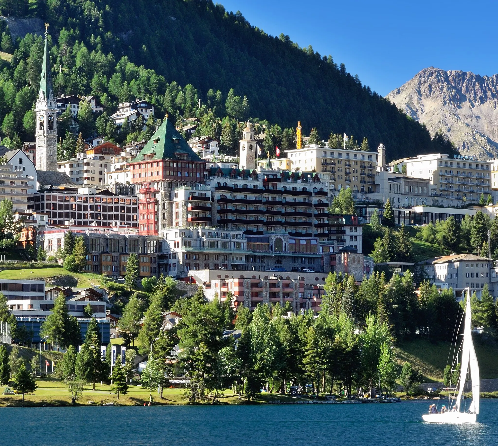 Photo showing: St. Moritz, from the lake