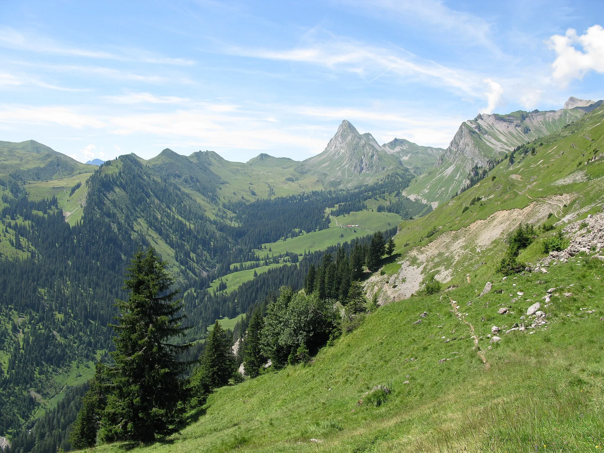 Photo showing: Maienfelder Alp Stürfis vor dem Glegghorn