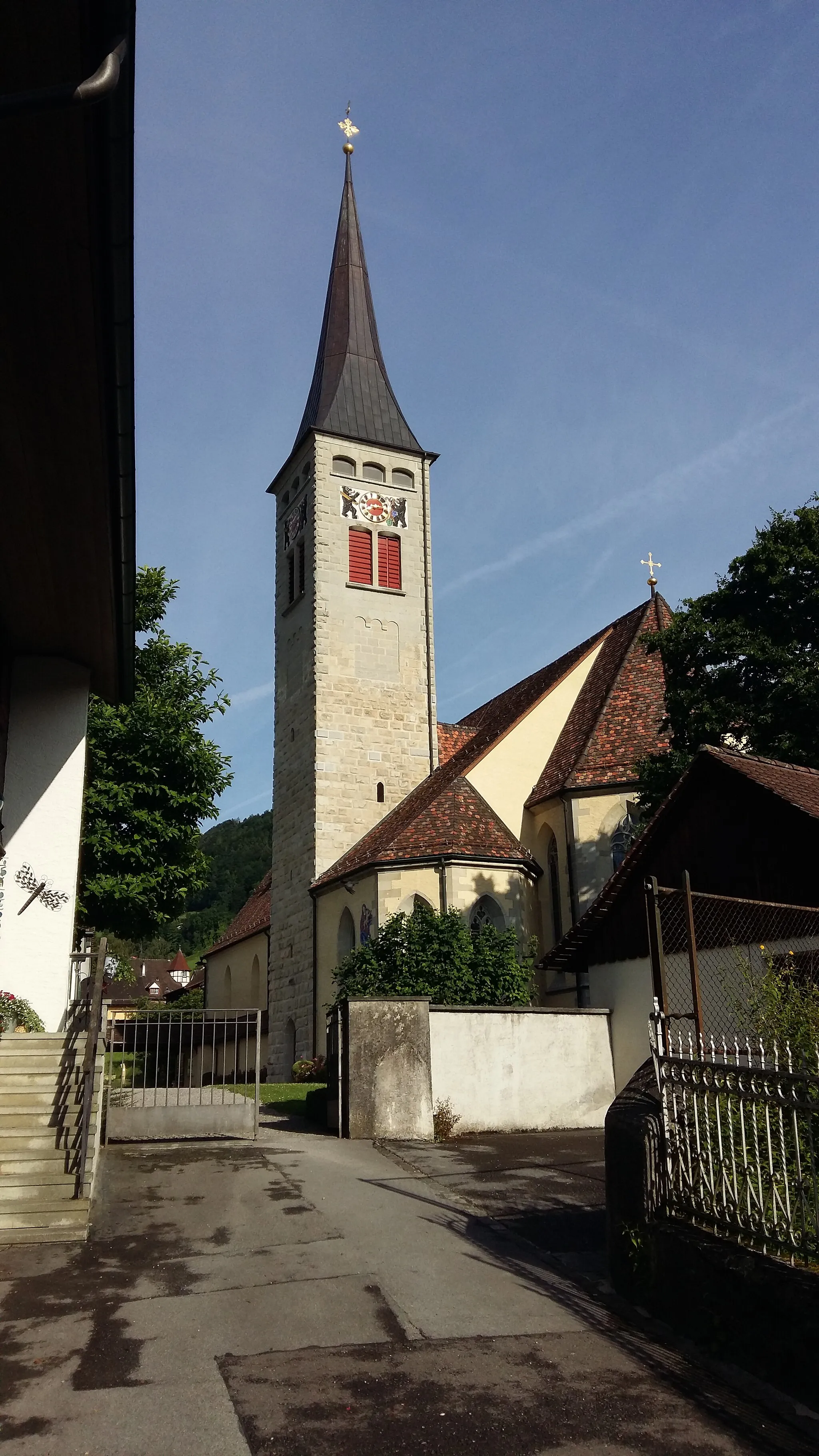 Photo showing: Die Katholische Kirche Unsere Lieben Frauen in Berneck SG. Ostansicht von der Kanzleistrasse aus.