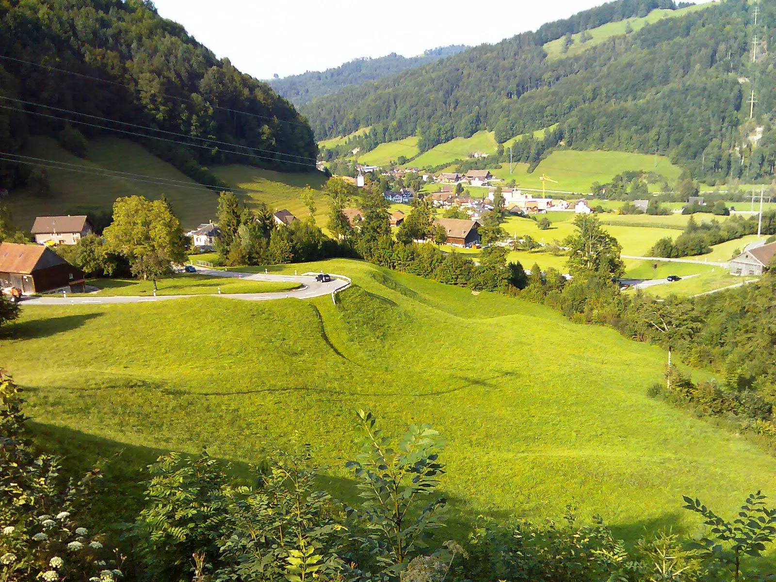 Photo showing: En Blick, vo de Strooss i d Wasserflue ufe, abi is Neckertal uf Brunodere.