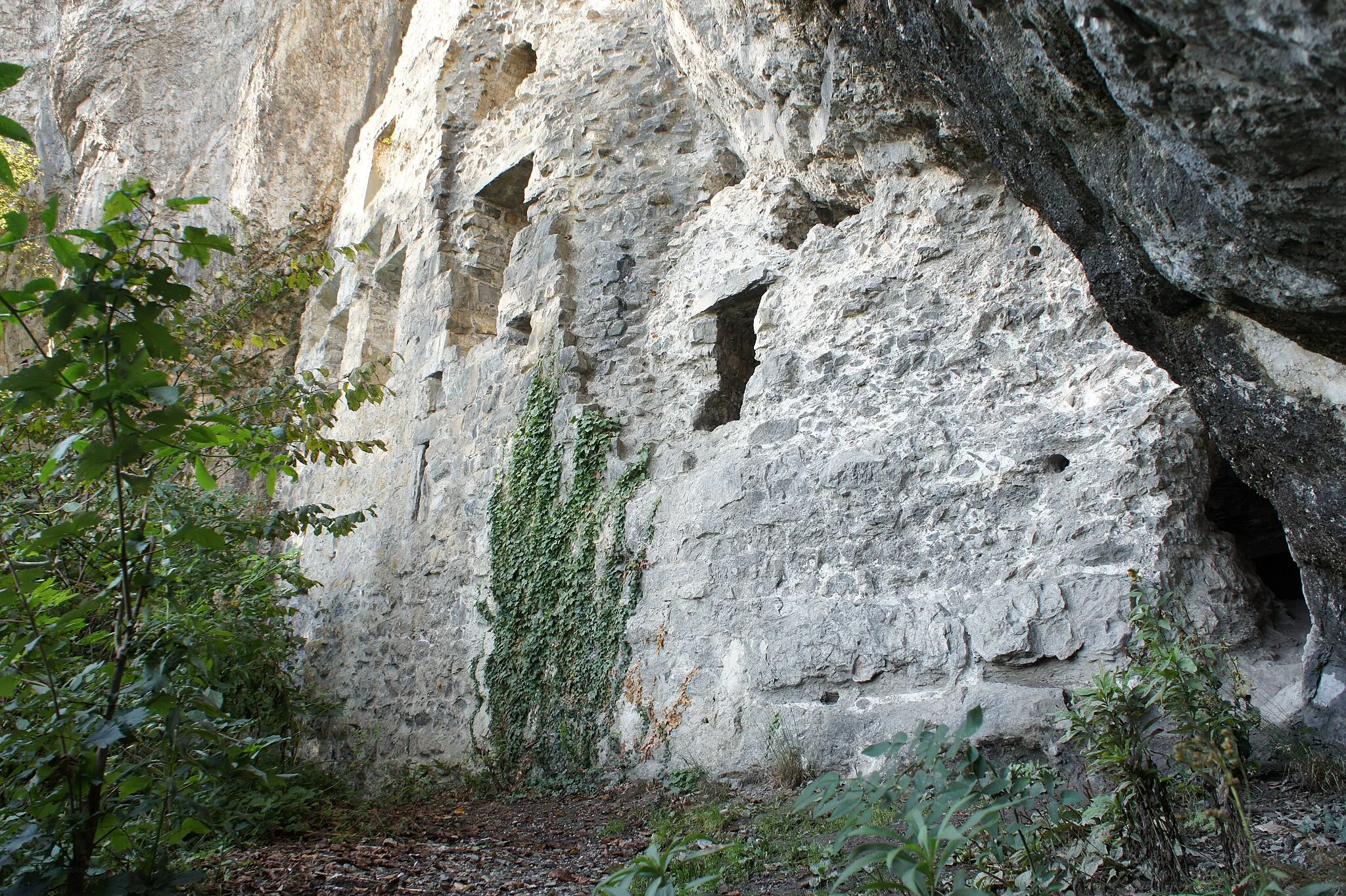 Photo showing: Aussenansicht der Ruine Wichenstein. Rechts der heutige Eingang.