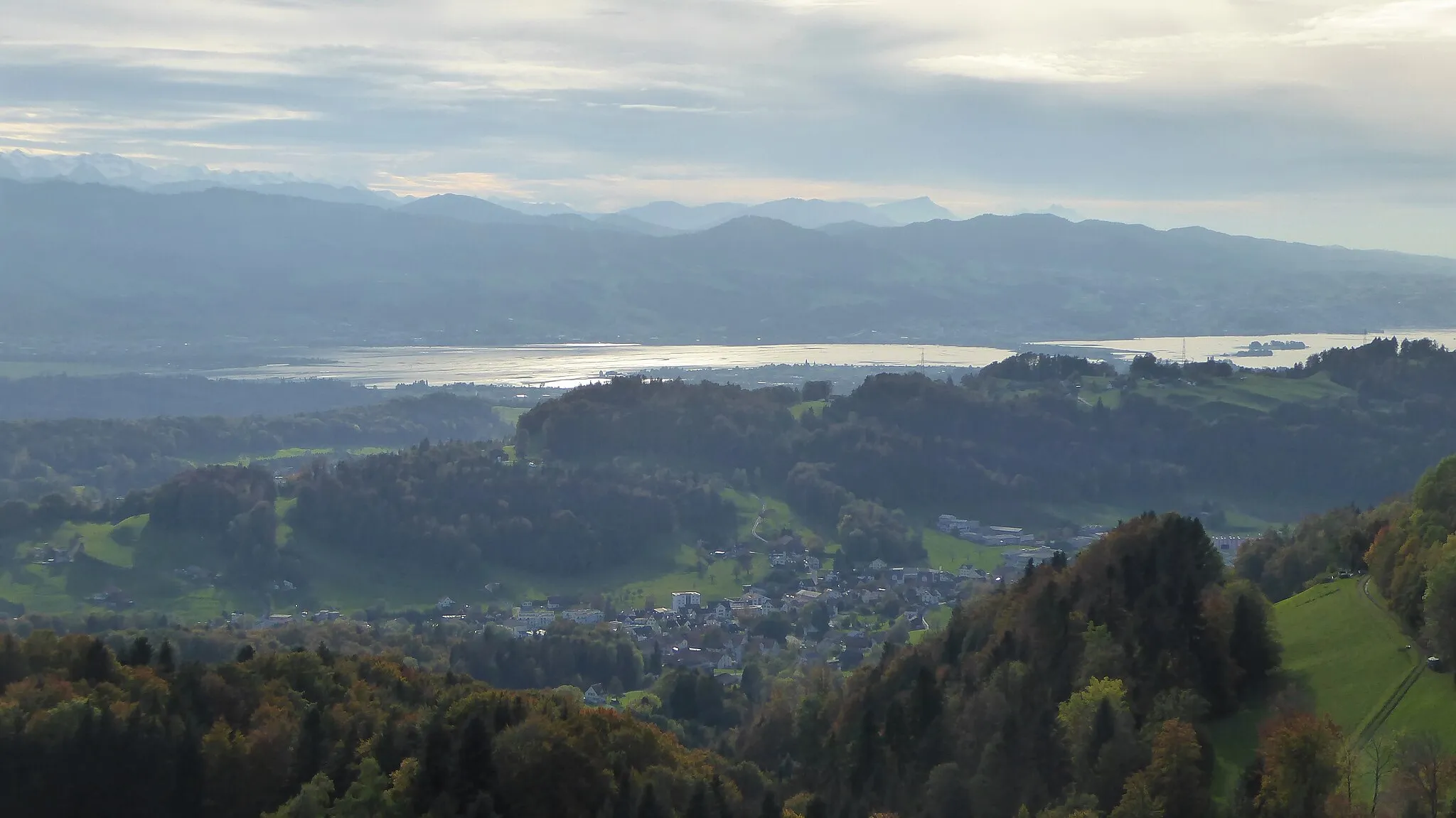 Photo showing: Blick von der Farmeralp auf den Zürichsee