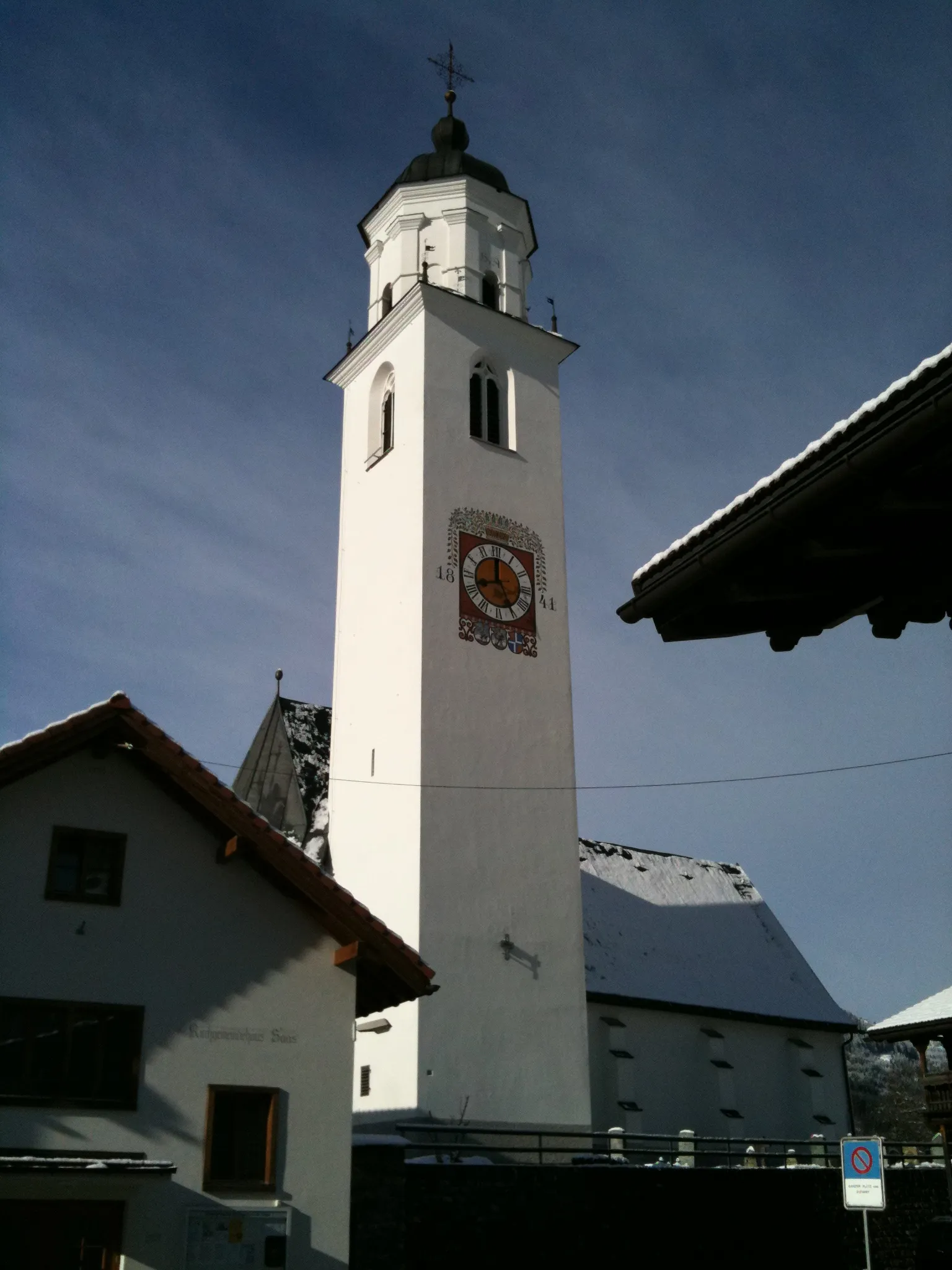 Photo showing: Kirchturm in Saas im Prättigau, Kanton Graubünden