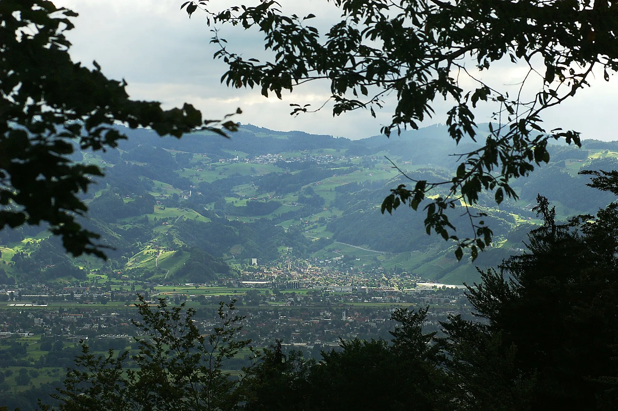 Photo showing: Berneck SG gesehen vom Oberfallenberg in Dornbirn
