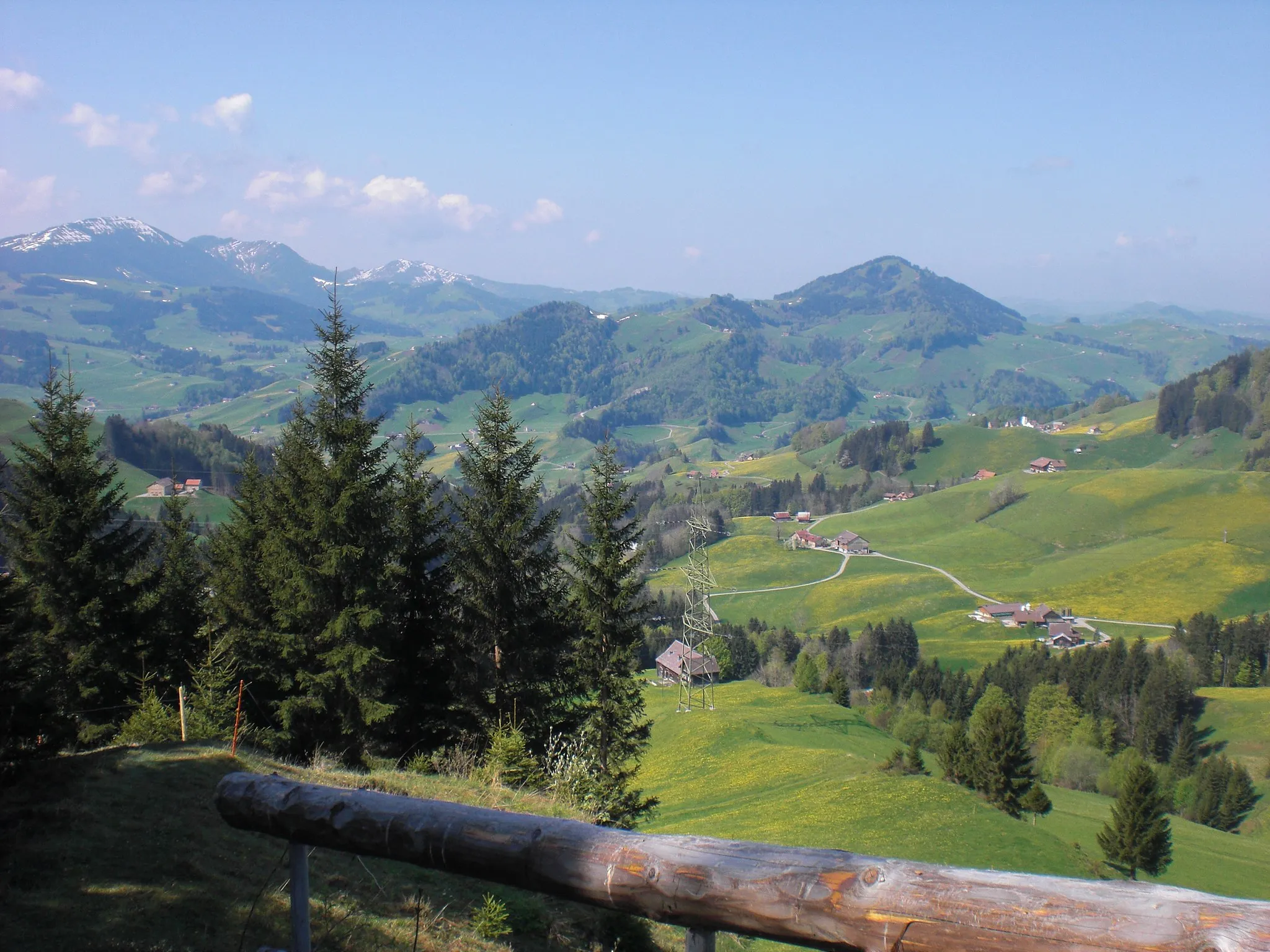 Photo showing: View toward Schlatt and the Hundwilerhöhe mountain in Schlatt-Haslen, AI, Switzerland