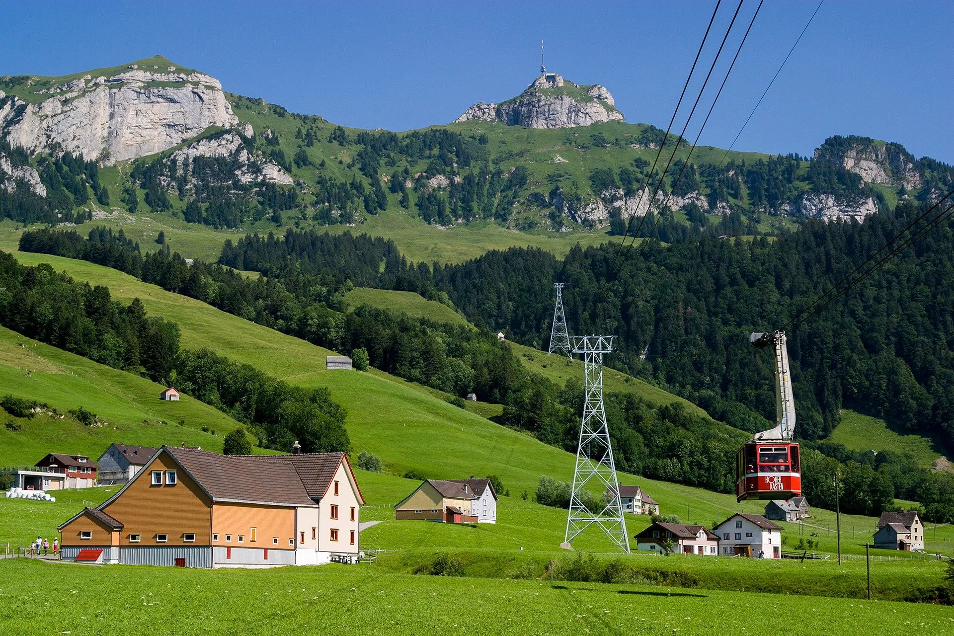 Photo showing: Brülisau mit Blick zum Hoher Kasten