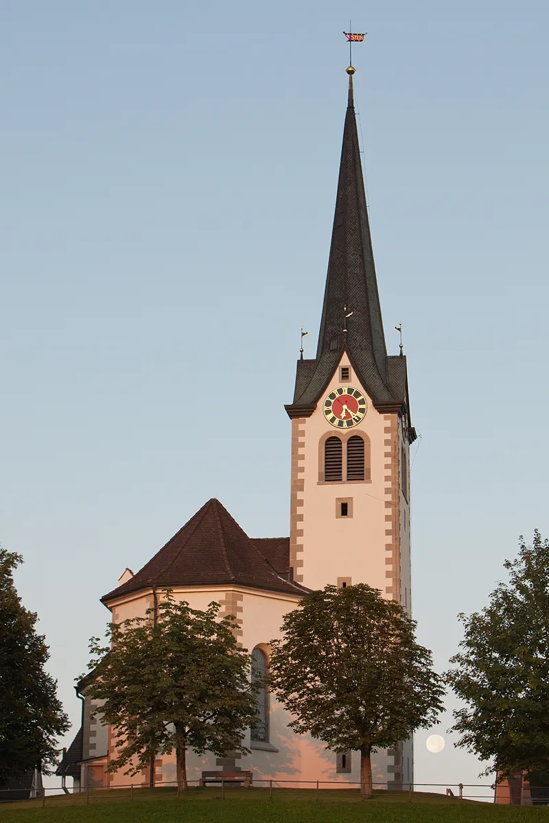 Photo showing: Kirche von Stein (AR) im Morgenlicht nach einer Vollmondnacht