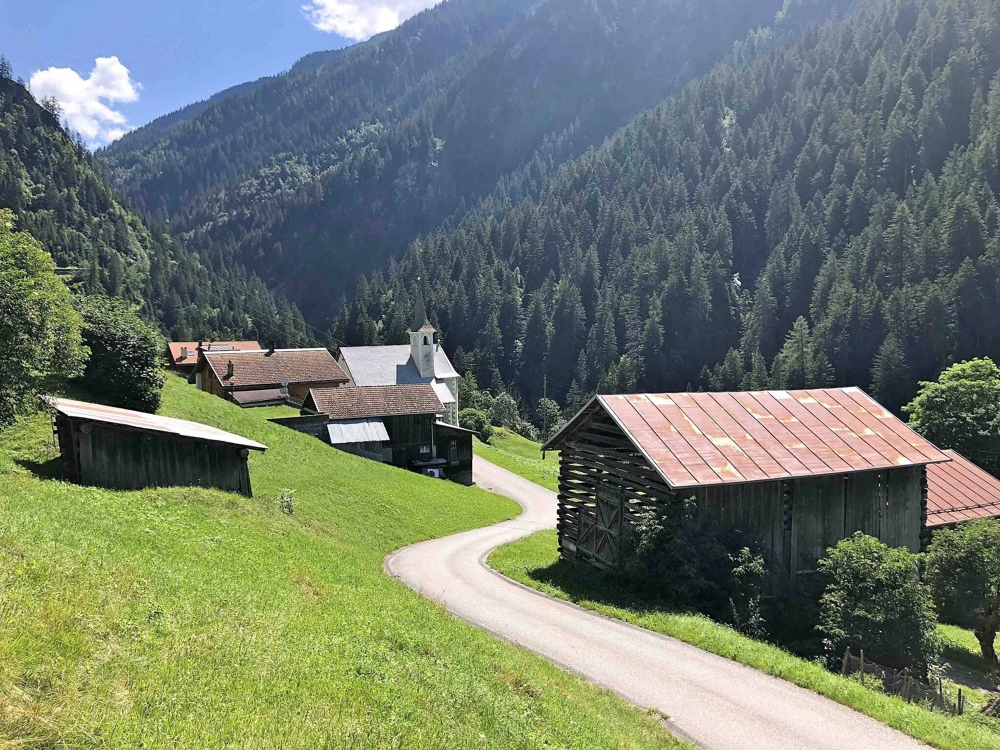 Photo showing: Die ehemalige Kleingemeinde St. Martin in der Val Lumnezia ist heute eine Nachbarschaft von Vals GR