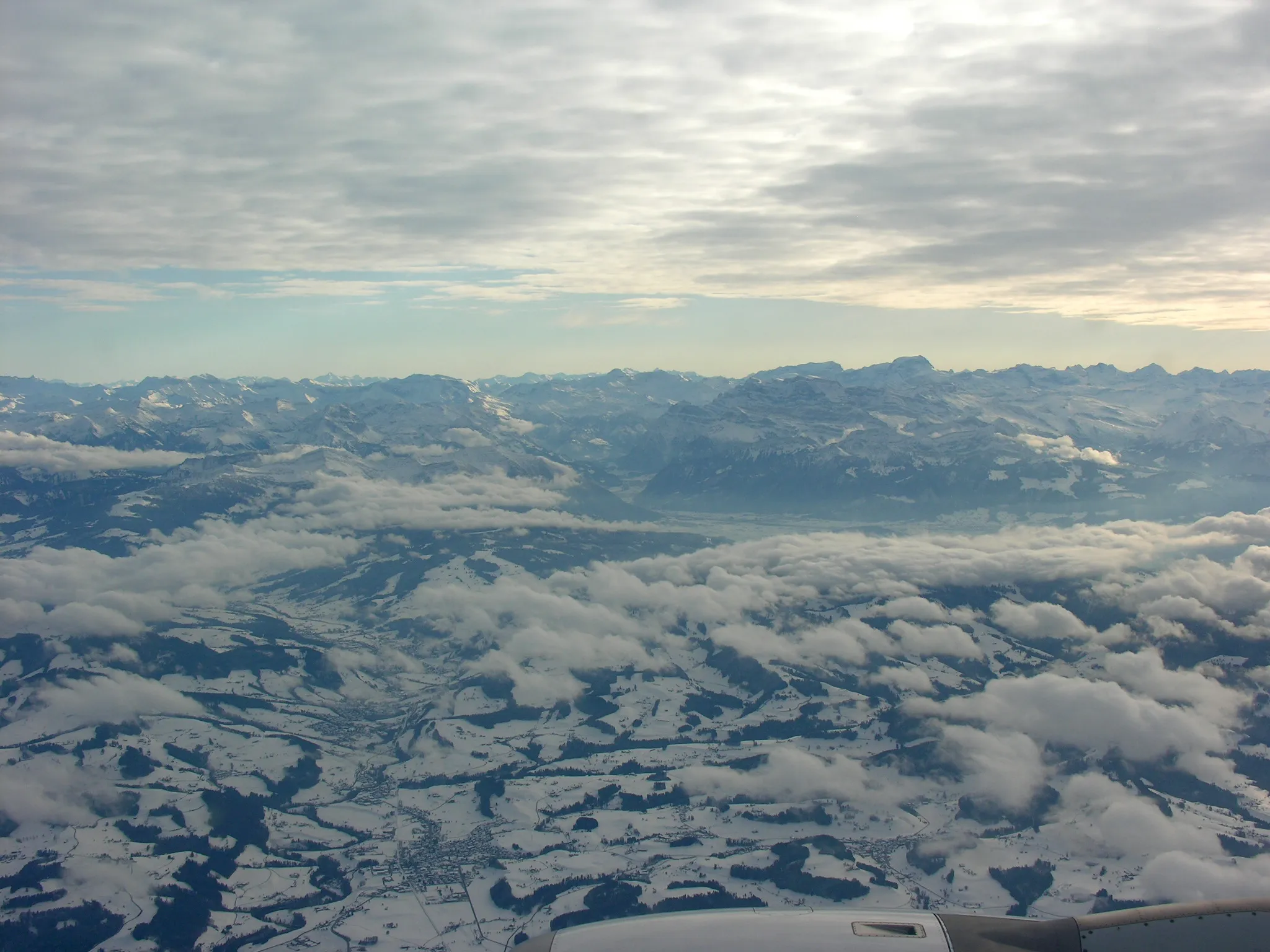 Photo showing: Aerial View overhead Bronschhofen at 3130 m asl