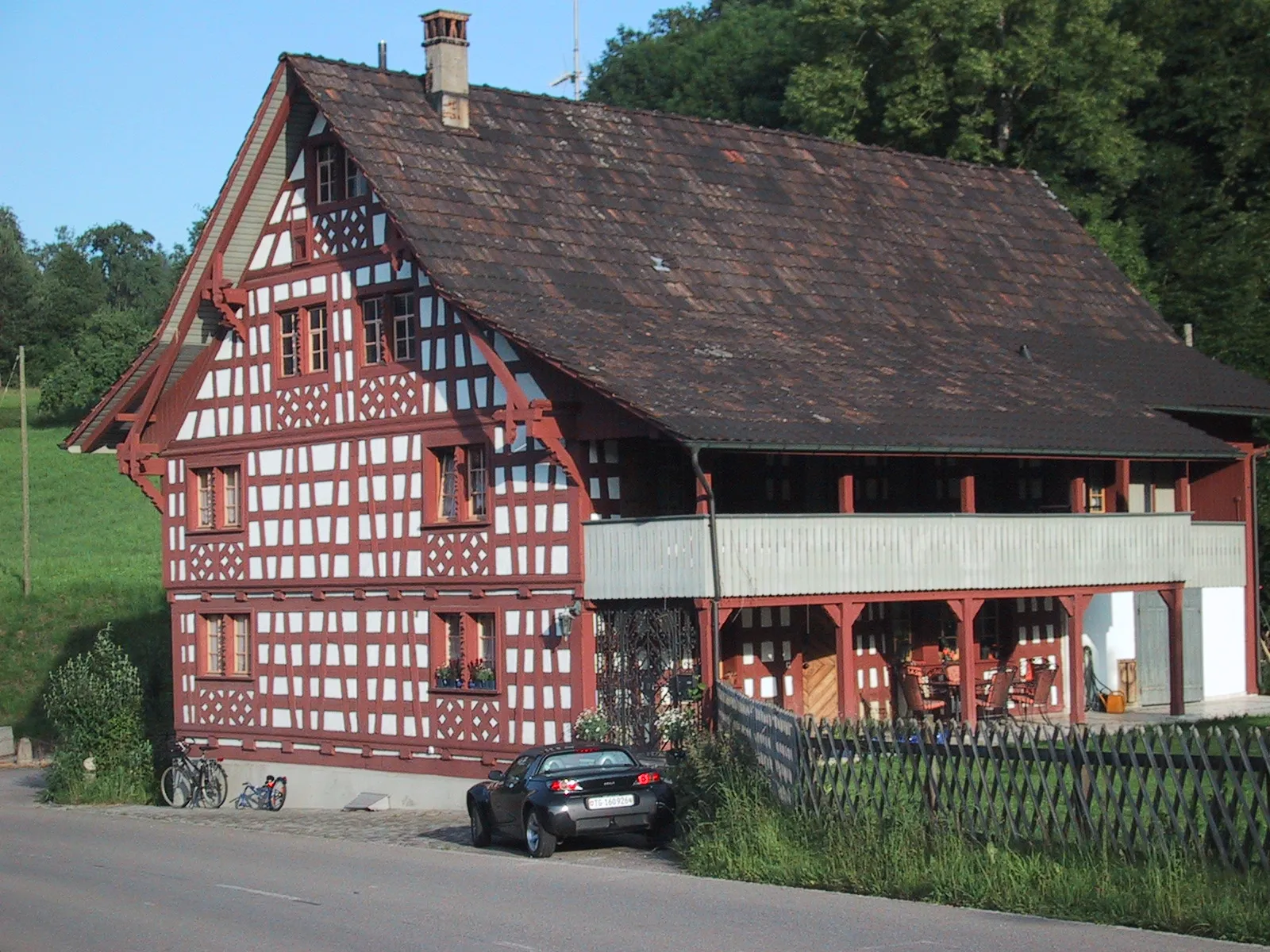 Photo showing: Riegelhaus in Buhwil in Kradolf-Schönenberg (Kanton Thurgau, Schweiz) an der Dorfausfahrt nach Neukirch.