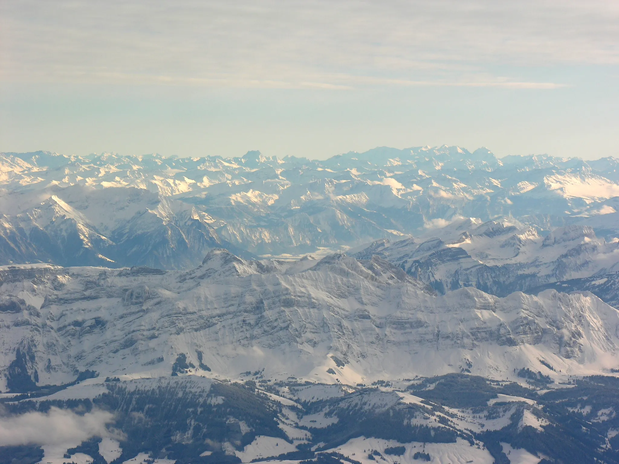 Photo showing: Aerial View overhead Oberbüren at 3400 m asl