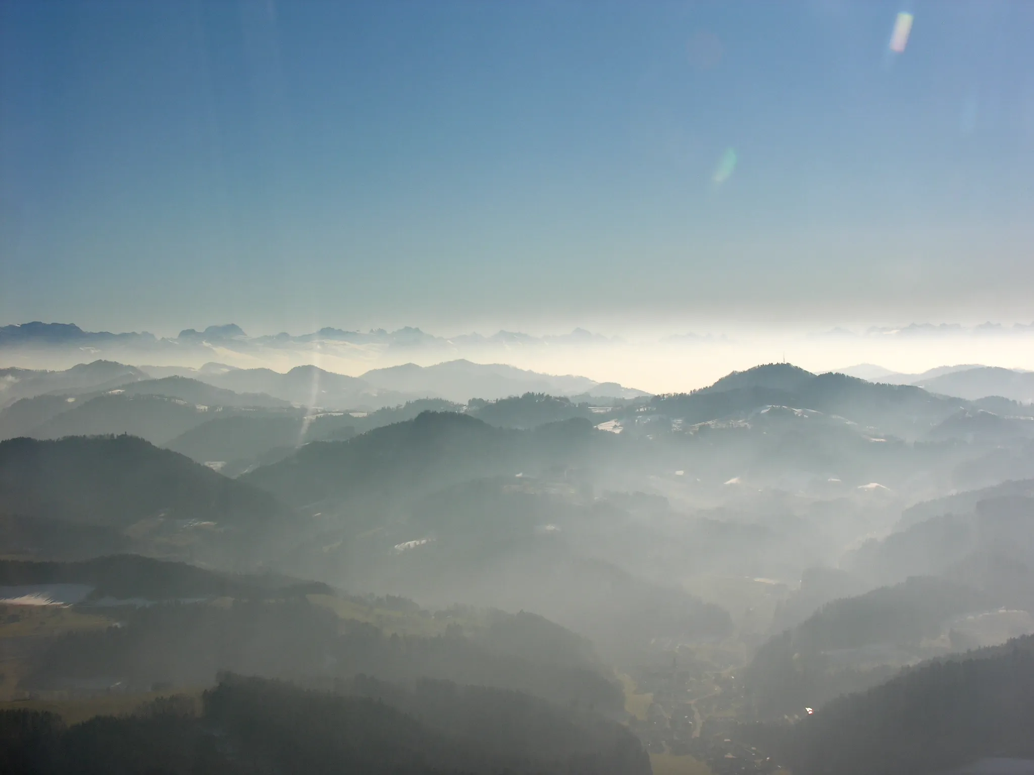 Photo showing: Aerial View overhead Oberwangen