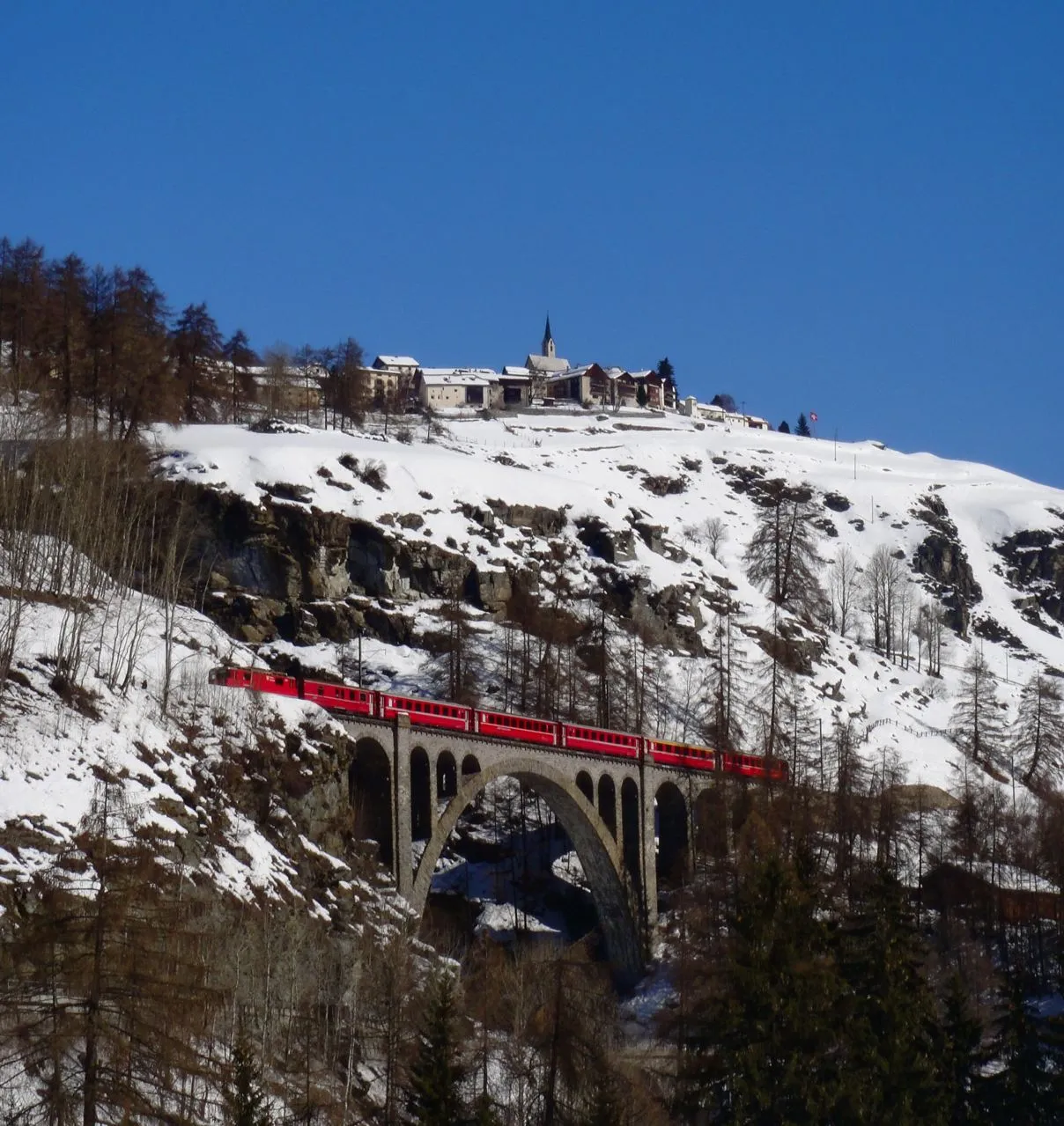 Photo showing: Rhätische Bahn, Unterengadin