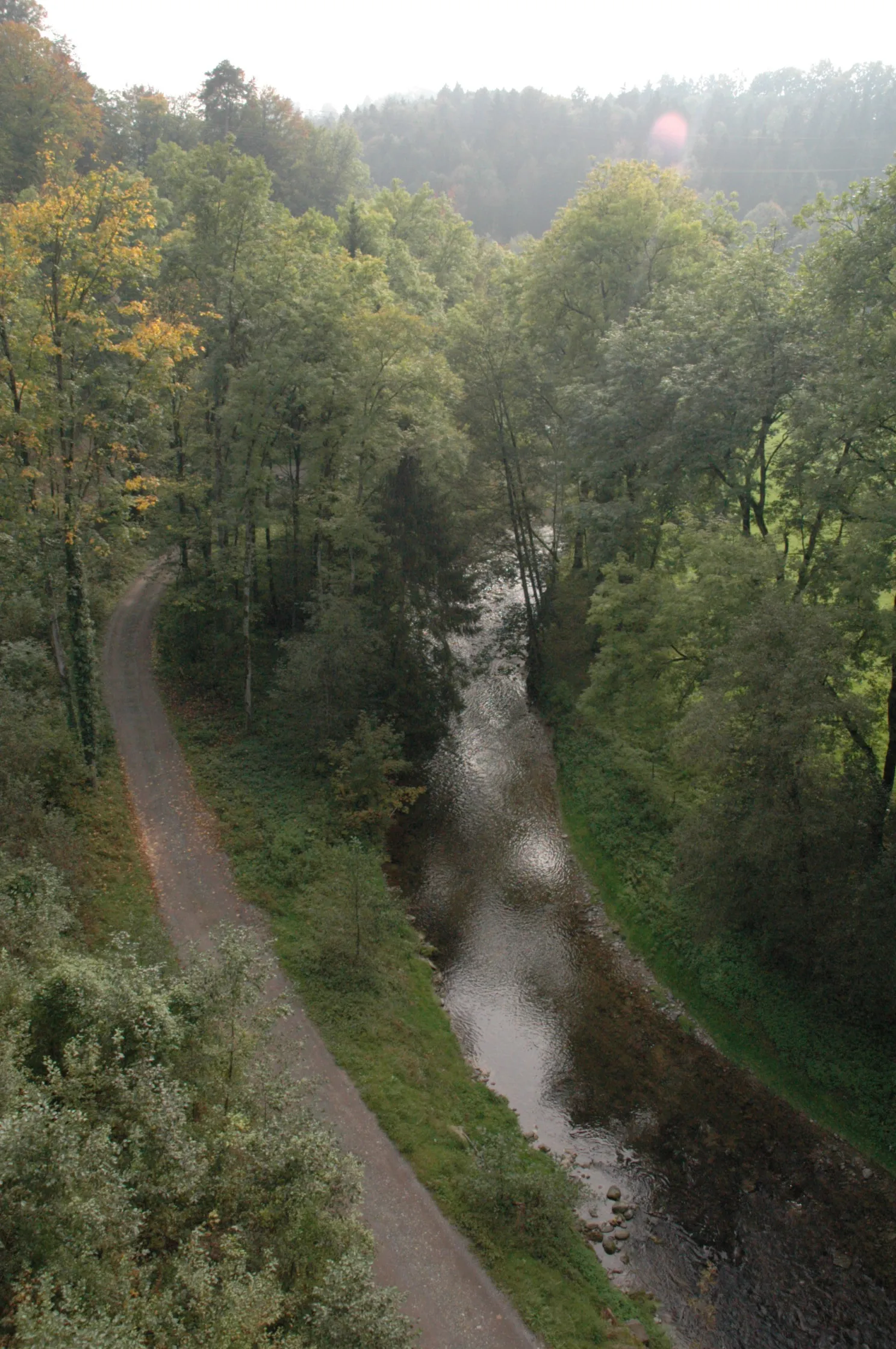 Photo showing: Die Glatt von der Glattbrücke aus gesehen, zwischen Flawil und Gossau