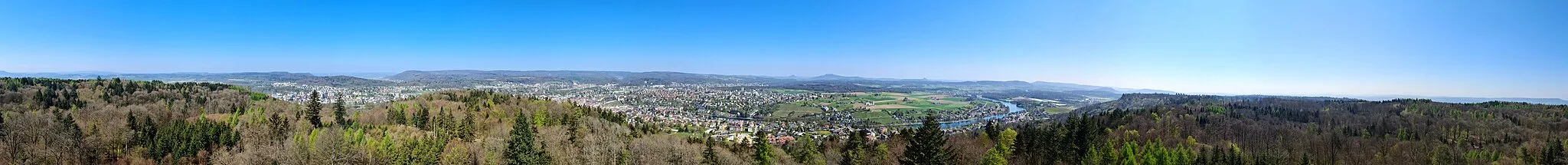 Photo showing: 360° Panorama vom Sendeturm Cholfirst