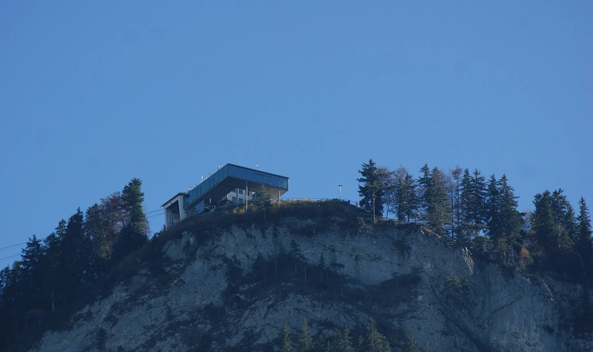 Photo showing: Aerial tramway "Karren", Mountain station in Dornbirn, Vorarlberg, Austria.