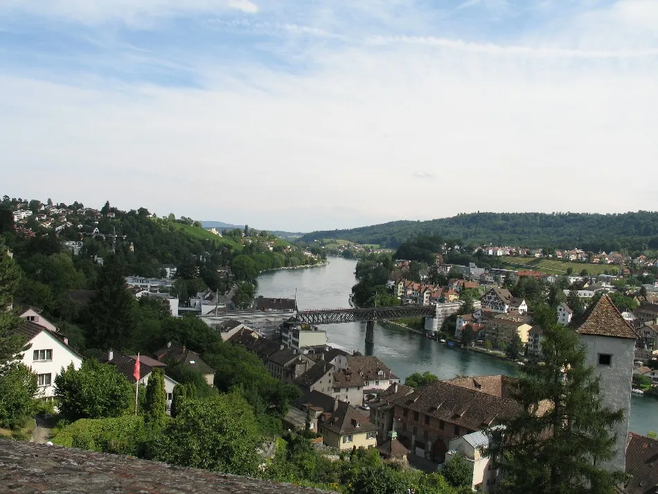 Photo showing: The city of Schaffhausen from the castle