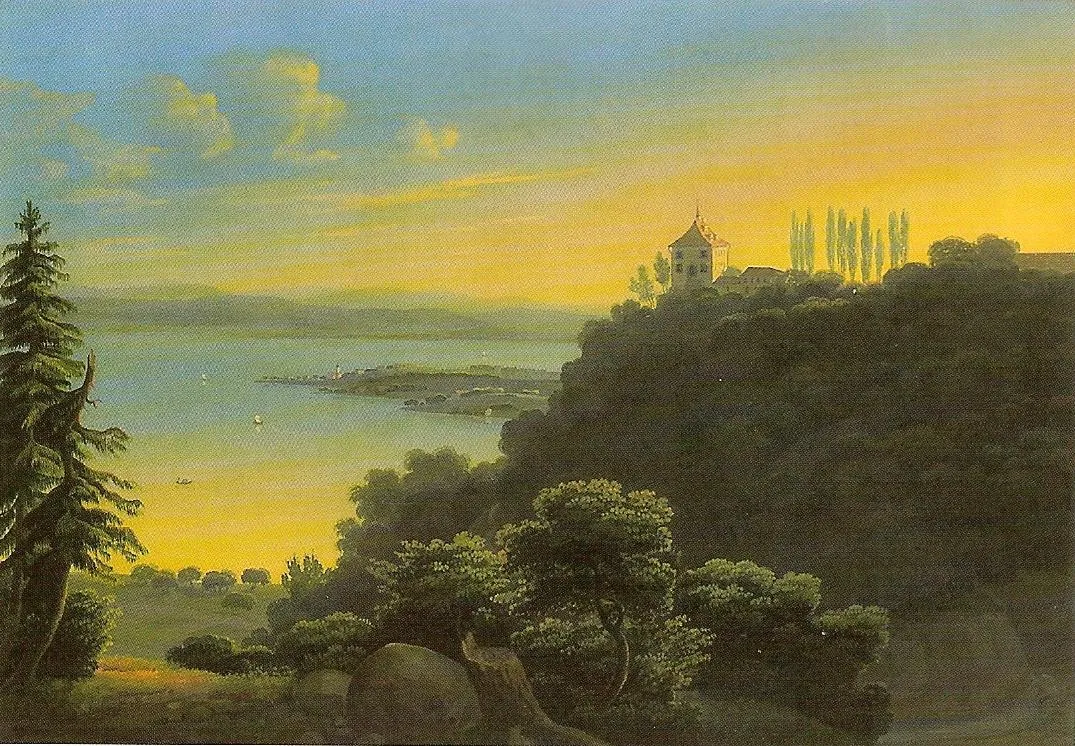Photo showing: Schloss Sandegg (Gemeinde Salenstein, Kt. TG), Gouache 1834 von Hans Jakob Schmidt