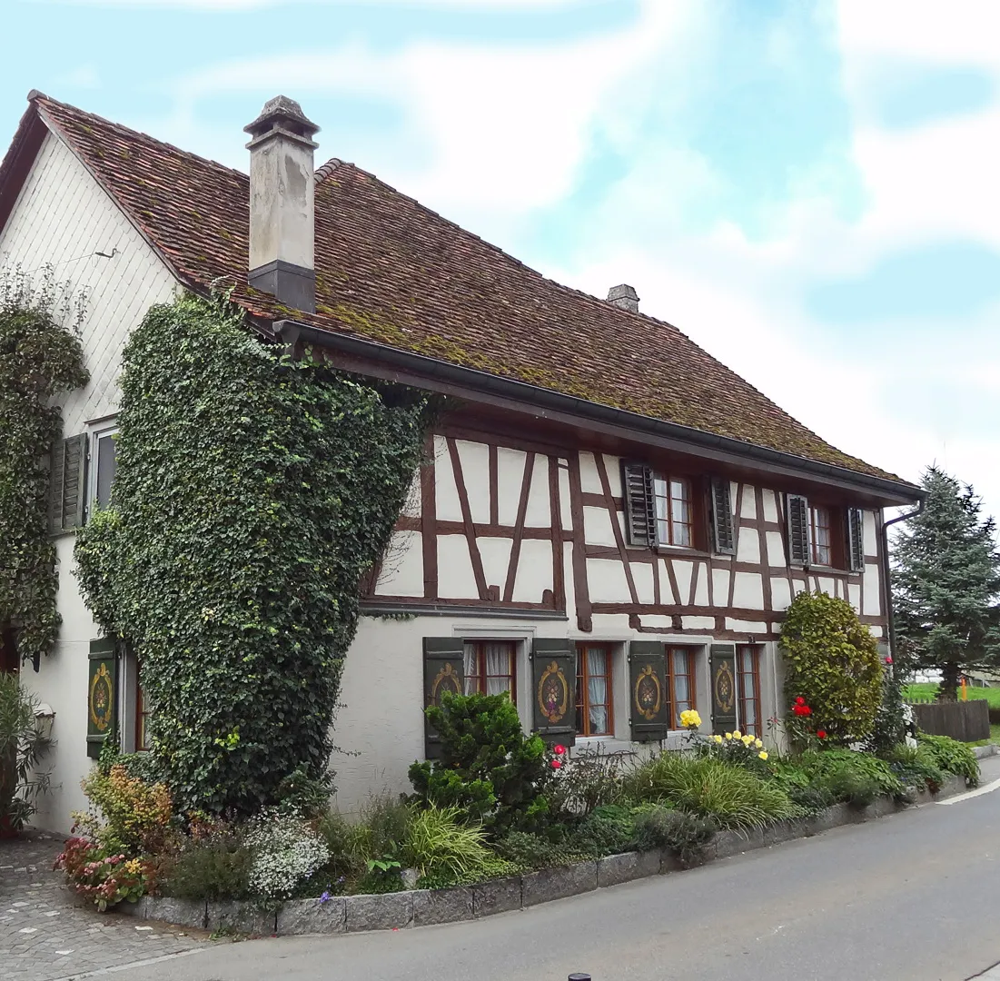 Photo showing: Timber framed house Postrasse 3 in Fruthwilen, Switzerland