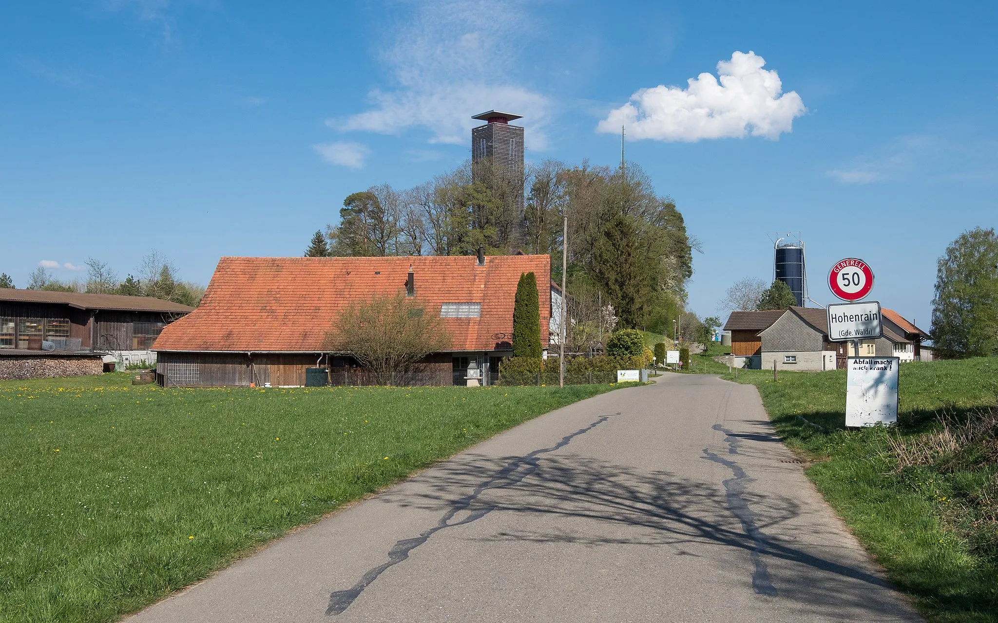 Photo showing: Wäldi TG: Siedlung Hohenrain mit "Napoleonturm"