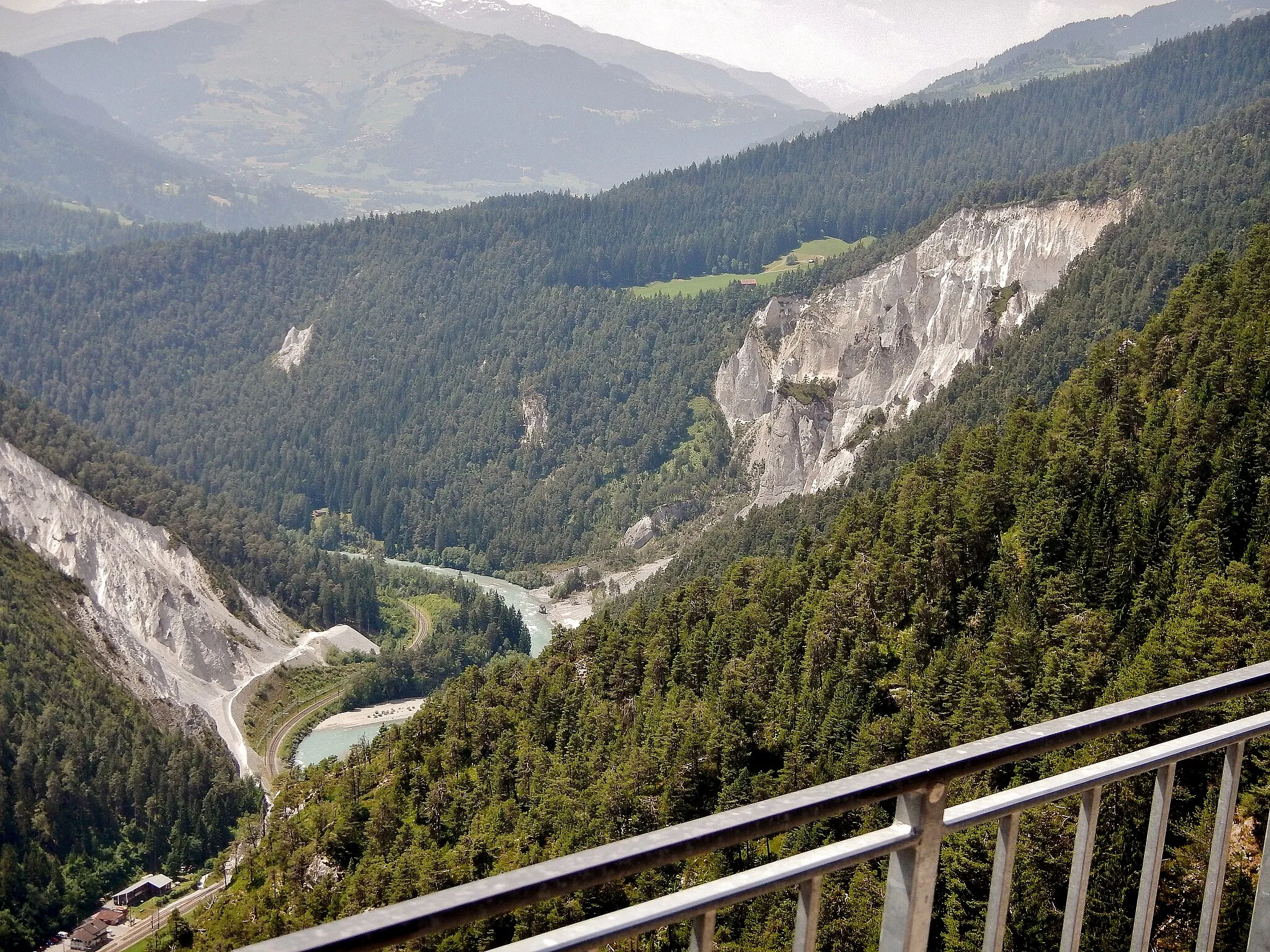 Photo showing: Ausblick von der Aussichtsplattform Conn oder Il Spir auf den Schweizer Oberrhein