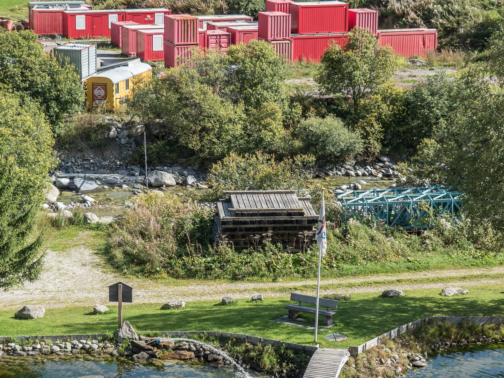 Photo showing: Removed Roadbridge over the Rein da Medel River, Curaglia / Medel, Grisons, Switzerland