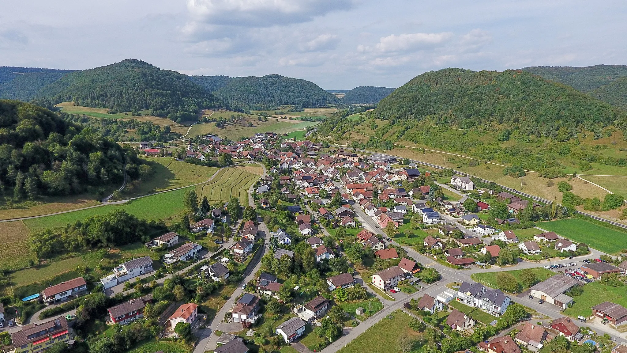 Photo showing: Switzerland, Canton of Schaffhausen, aerial view of Merishausen