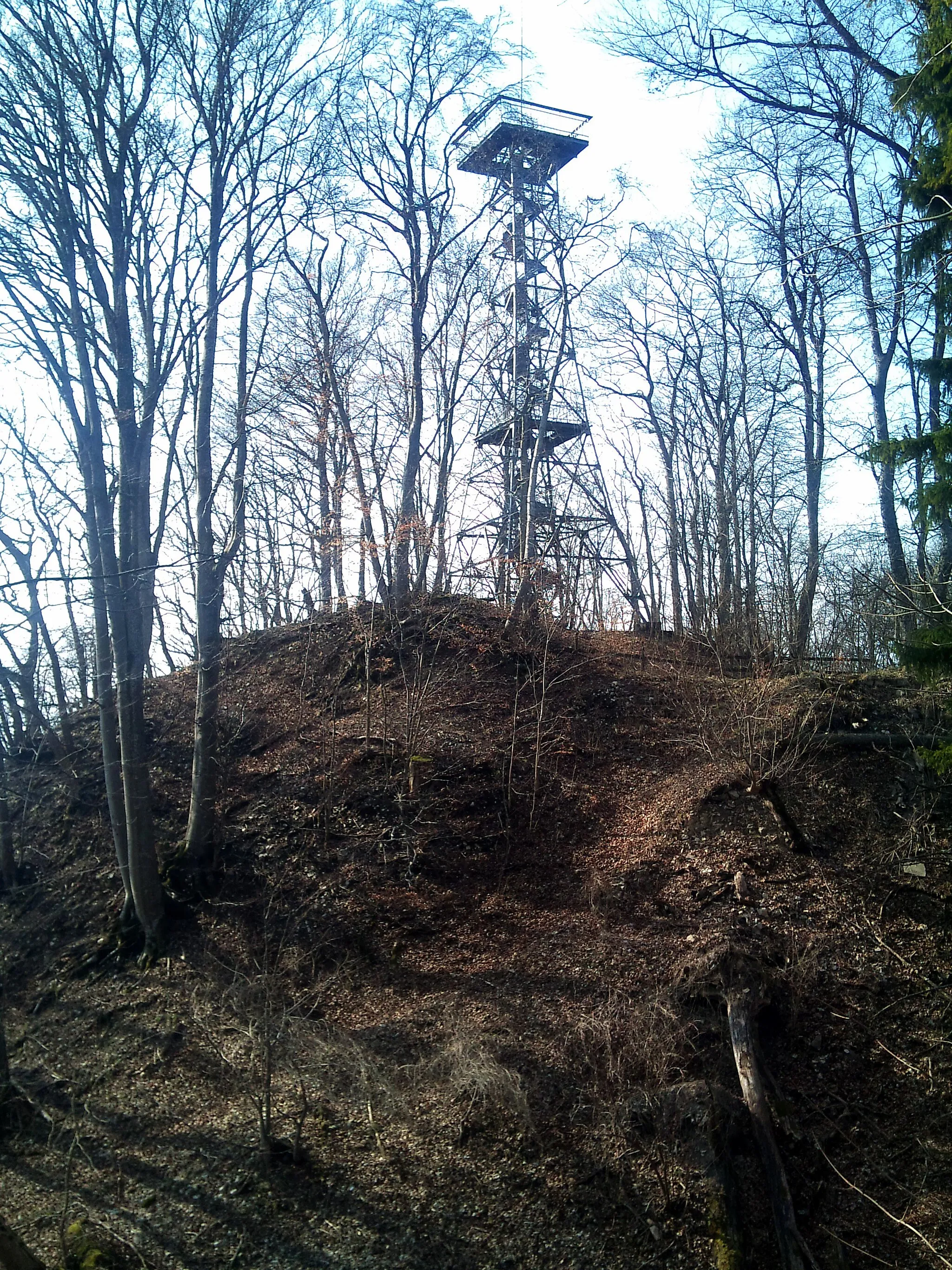Photo showing: Hügel der Ruine Randenburg mit Aussichtsturm