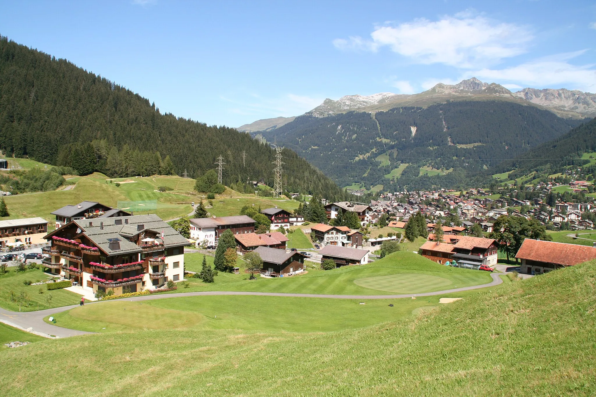 Photo showing: Klosters Selfranga and further the Madrisa Mountain