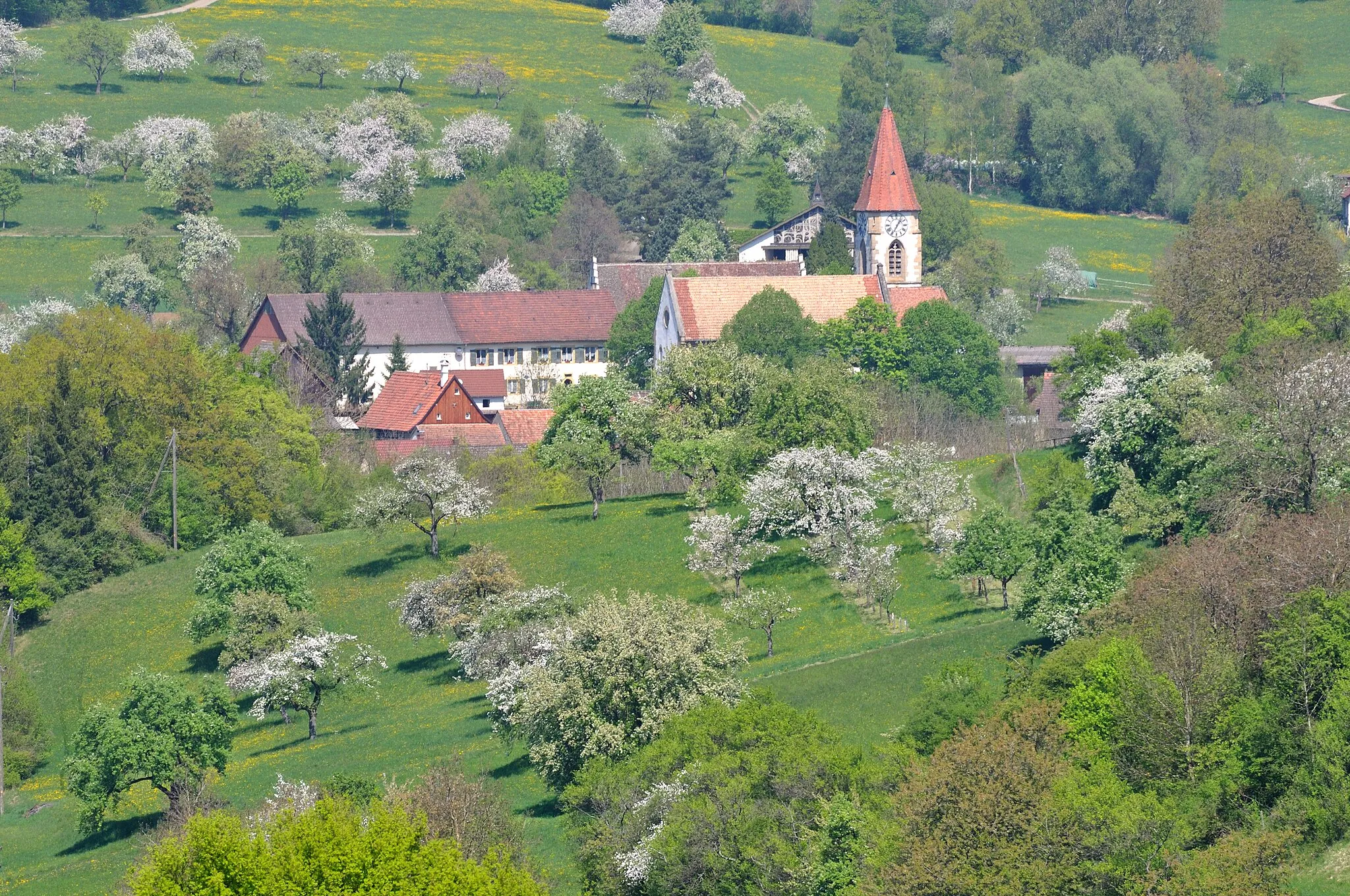 Photo showing: Germany, Baden-Württemberg, the church of Büsslingen on Good Friday 2011