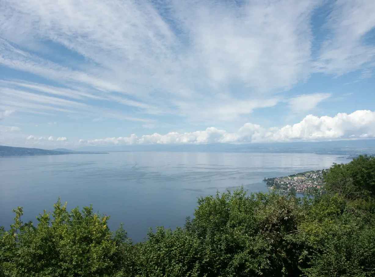 Photo showing: Lake Geneva (Genfersee) at Puidoux to west