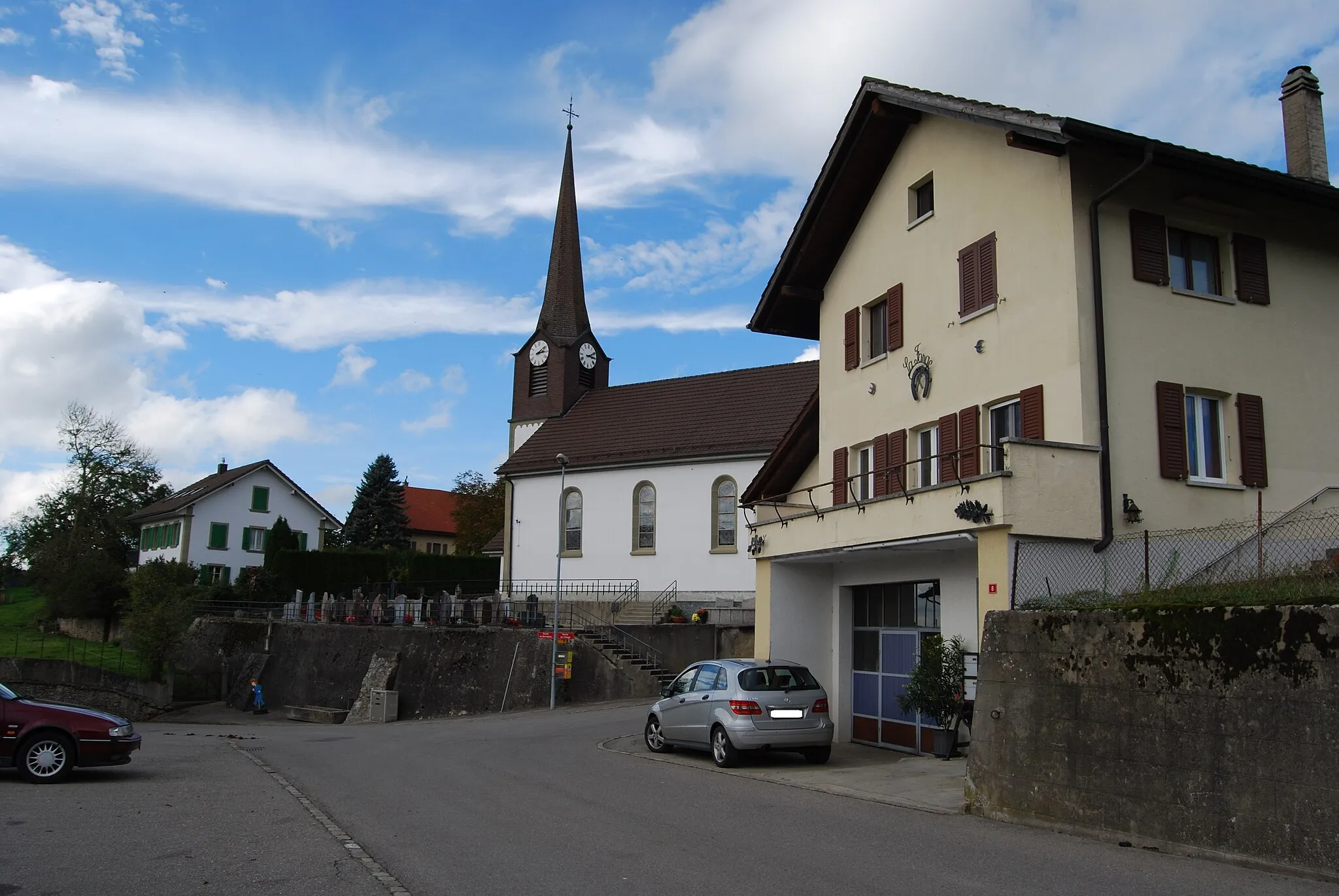 Photo showing: Catholic Church of Ponthaux, canton of Fribourg, Switzerland