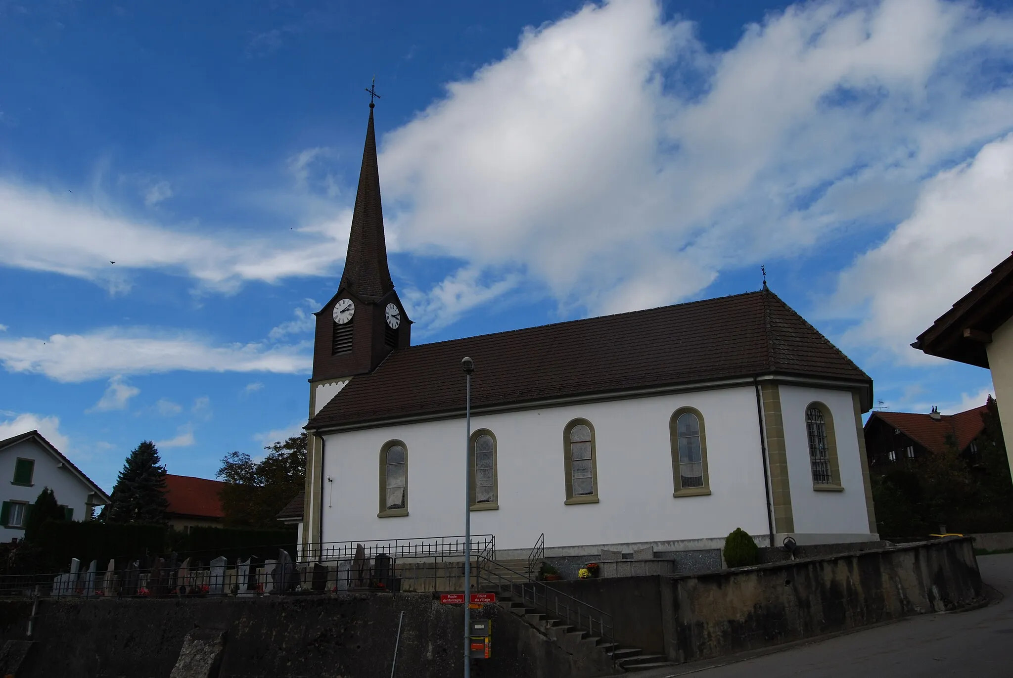 Photo showing: Catholic Church of Ponthaux, canton of Fribourg, Switzerland