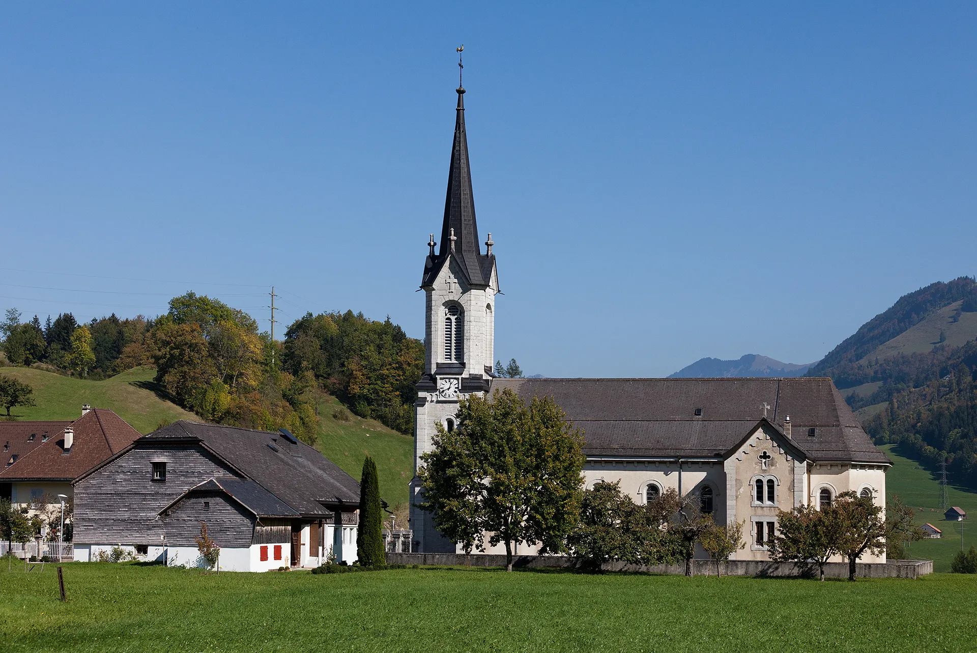 Photo showing: Eglise Saint Grat in Montbovon (FR)