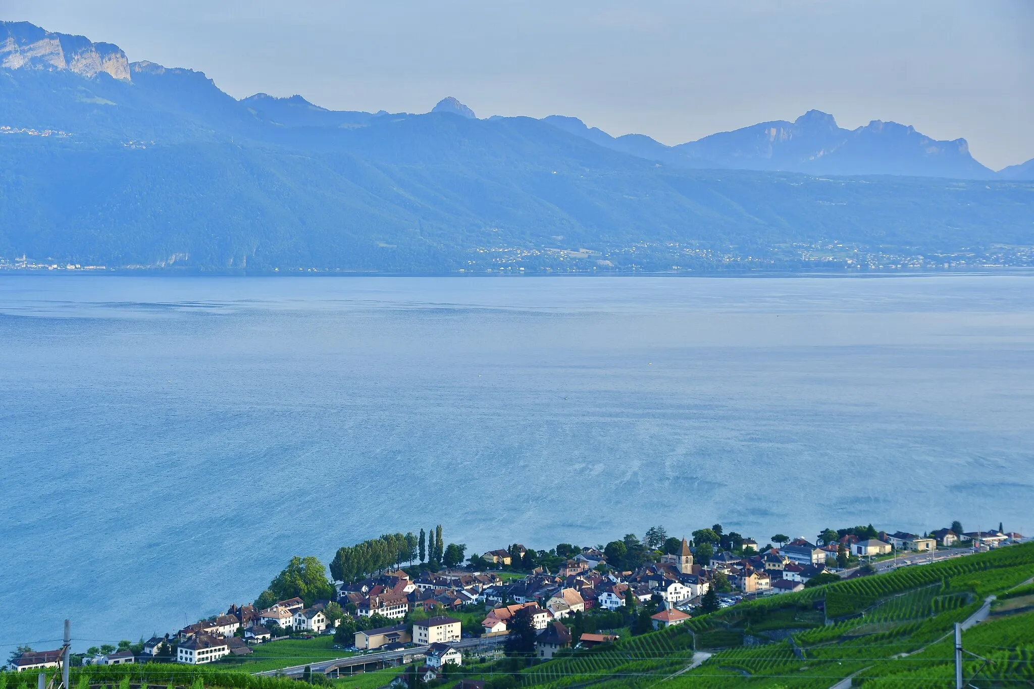 Photo showing: Vue sur le village de Cully (VD) depuis "La Plantaz", en Suisse.