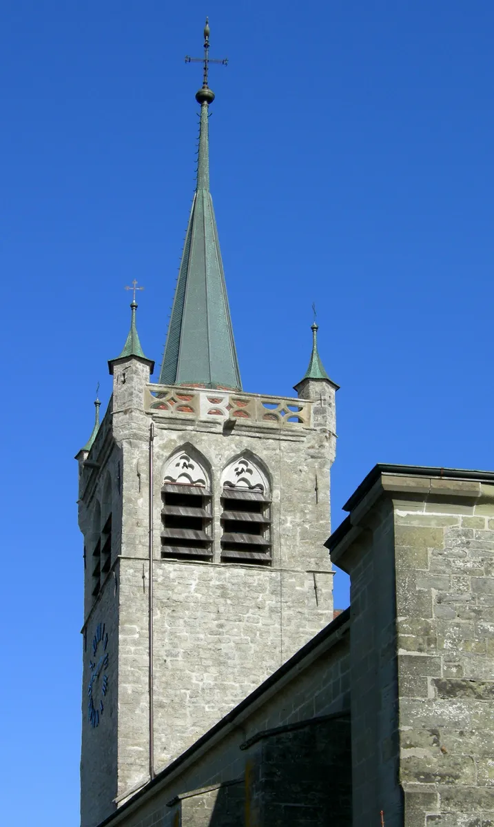 Photo showing: Romont, collégiale, clocher