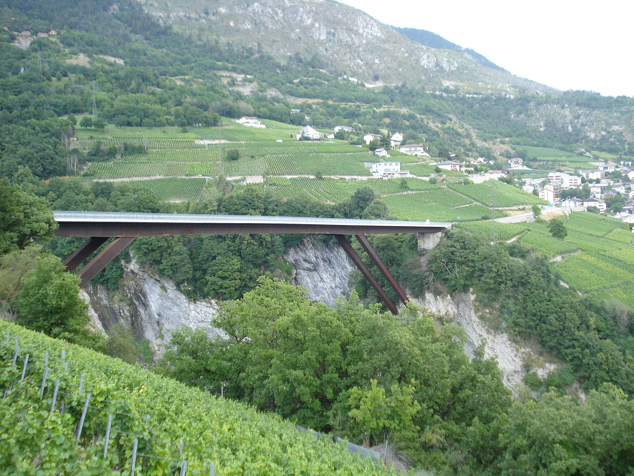 Photo showing: Brücke von Varen nach Leuk