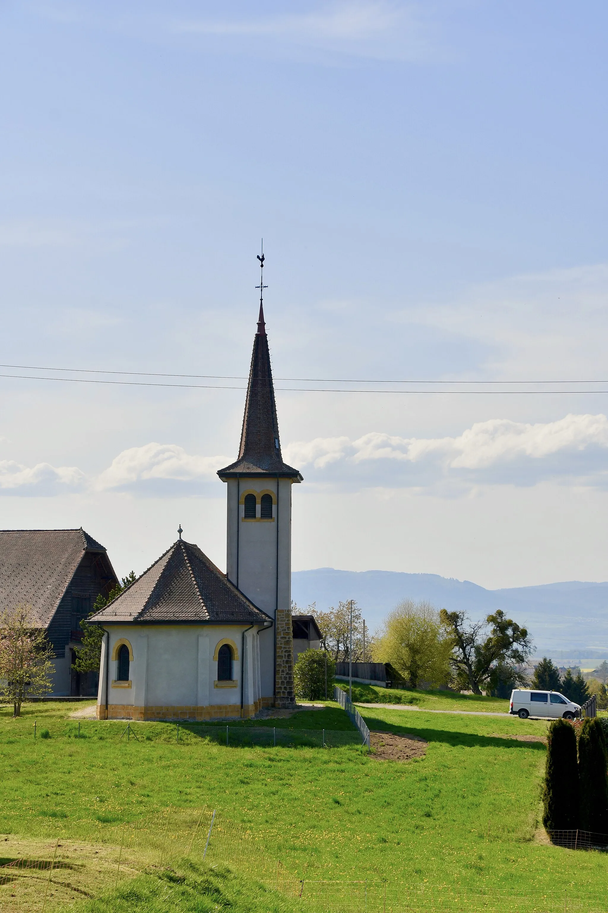 Photo showing: Le temple protestant de Poliez-Pittet (VD), en Suisse.