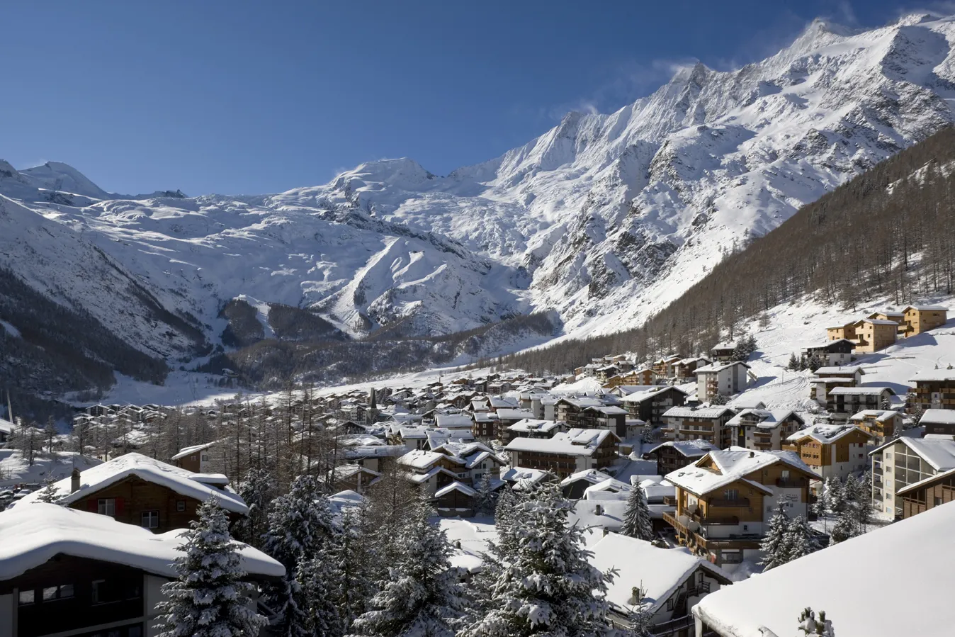 Photo showing: Blick über Saas-Fee im Winter, Aufnahmedatum Januar 2009