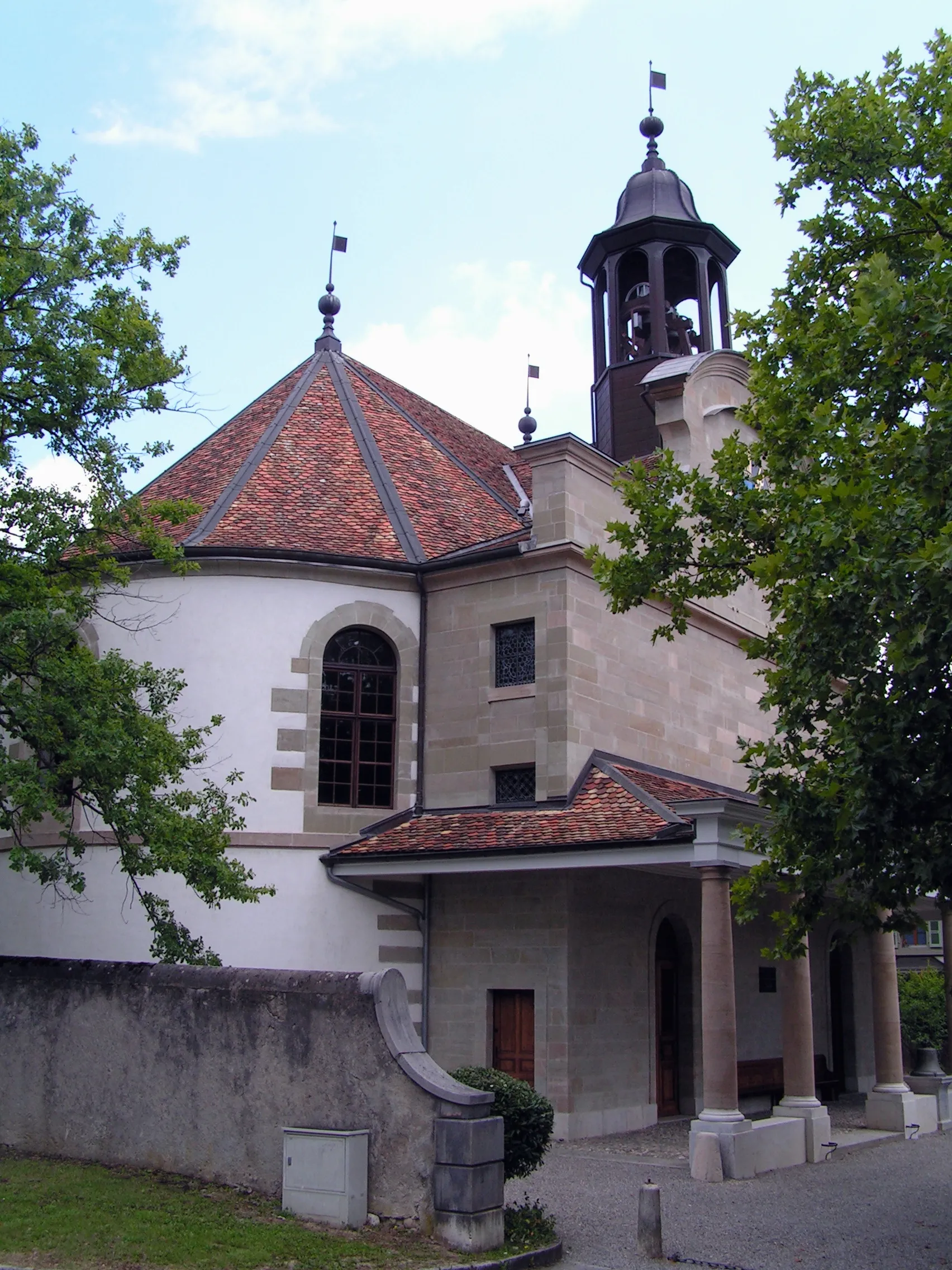 Photo showing: Route de Chêne 153, Chêne-Bougerie. Le temple, église réformée.